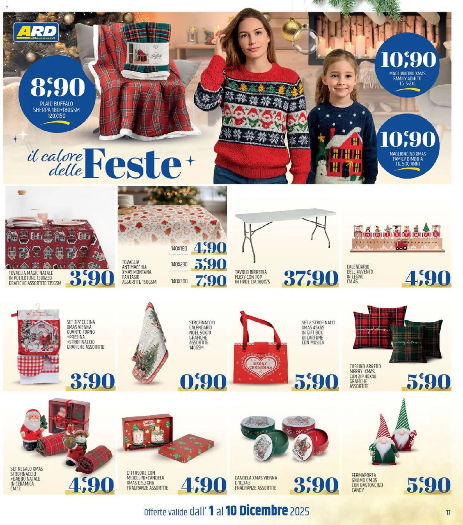 Volantino ARD Discount del 01.12.2025 | Pagina: 17 | Prodotti: Presina, Forno, Tovaglia, Candela
