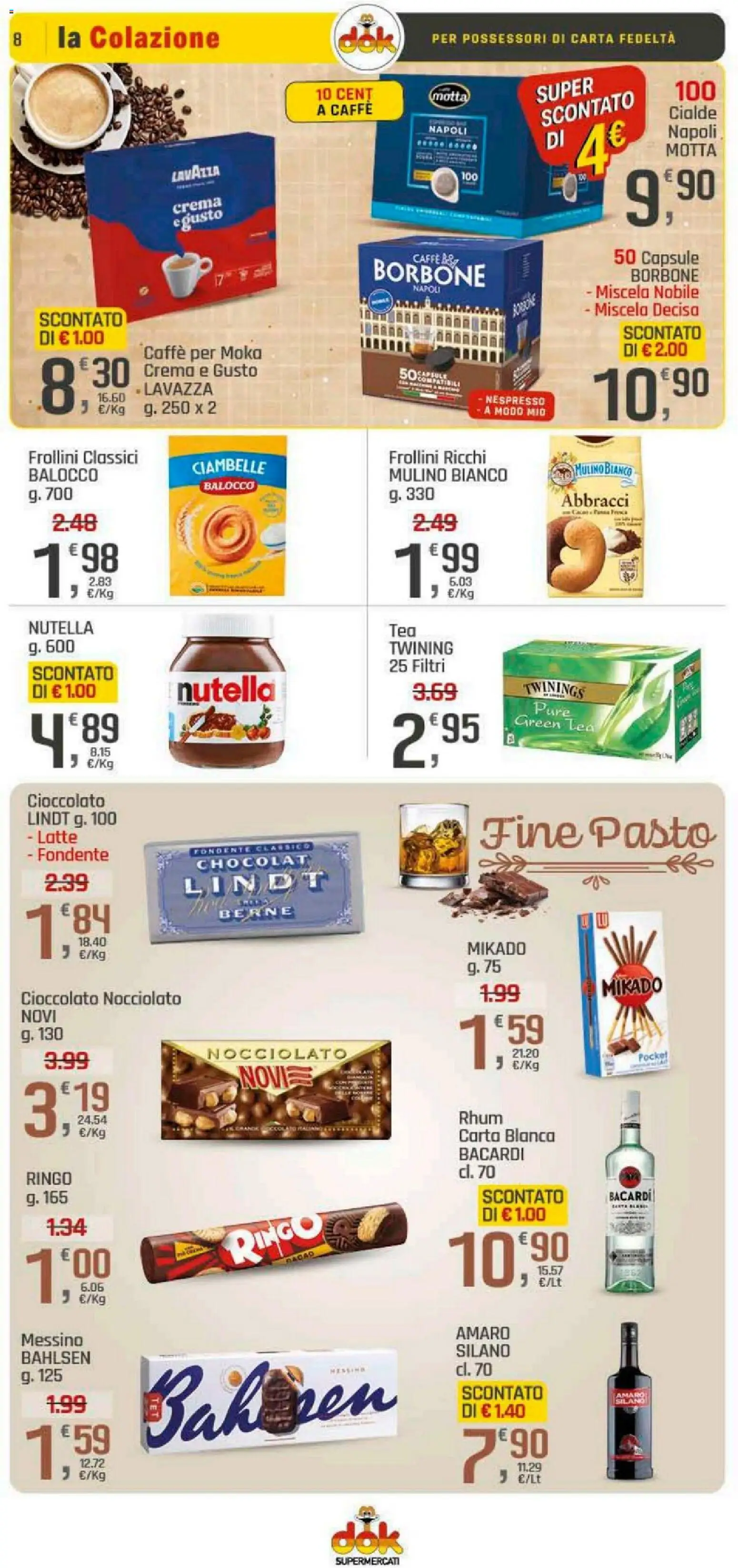 Volantino DOK del 22.01.2026 | Pagina: 8 | Prodotti: Crema, Ciambelle, Frollini, Amaro