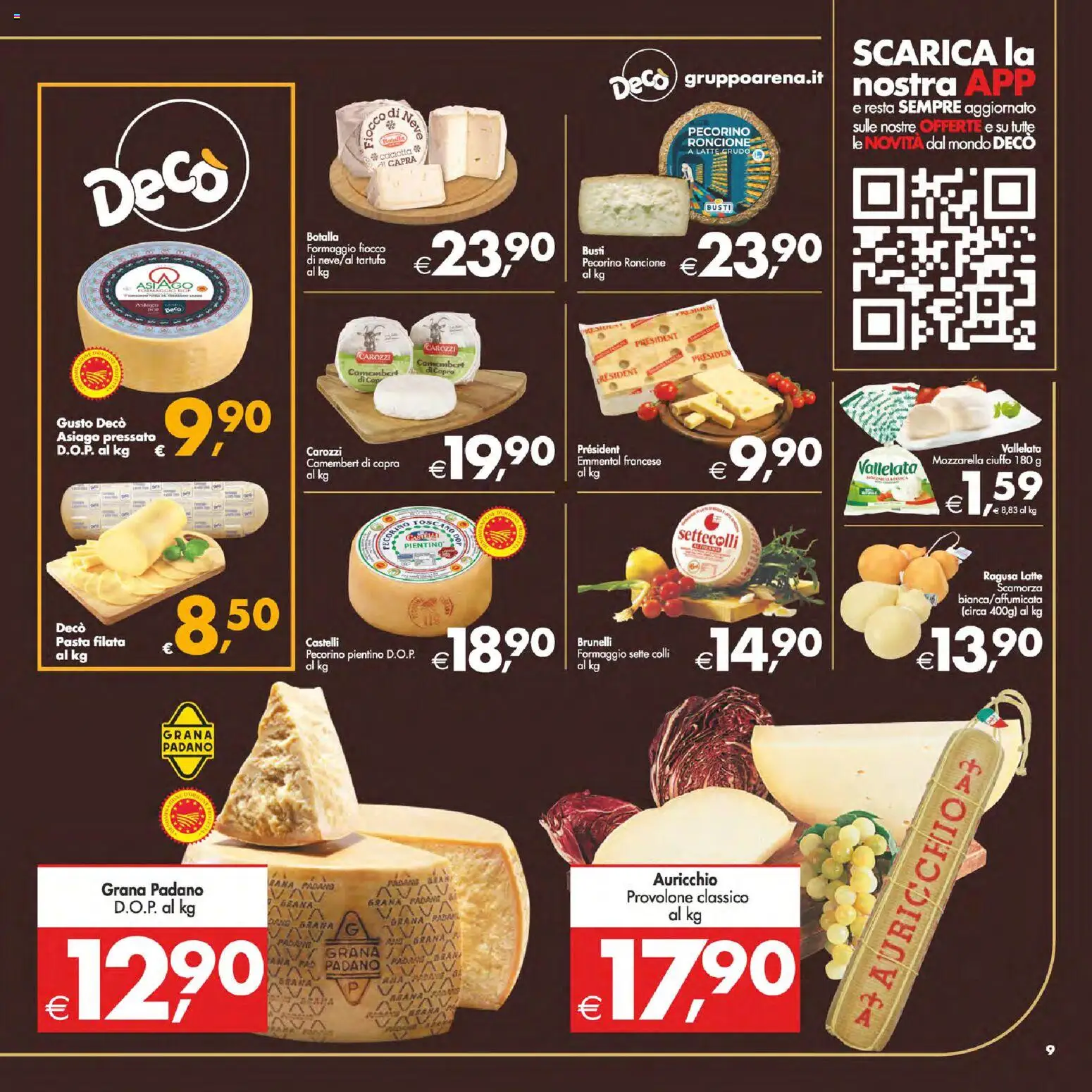Volantino Decò del 23.01.2026 | Pagina: 10 | Prodotti: Provolone, Mozzarella, Pasta, Grana Padano