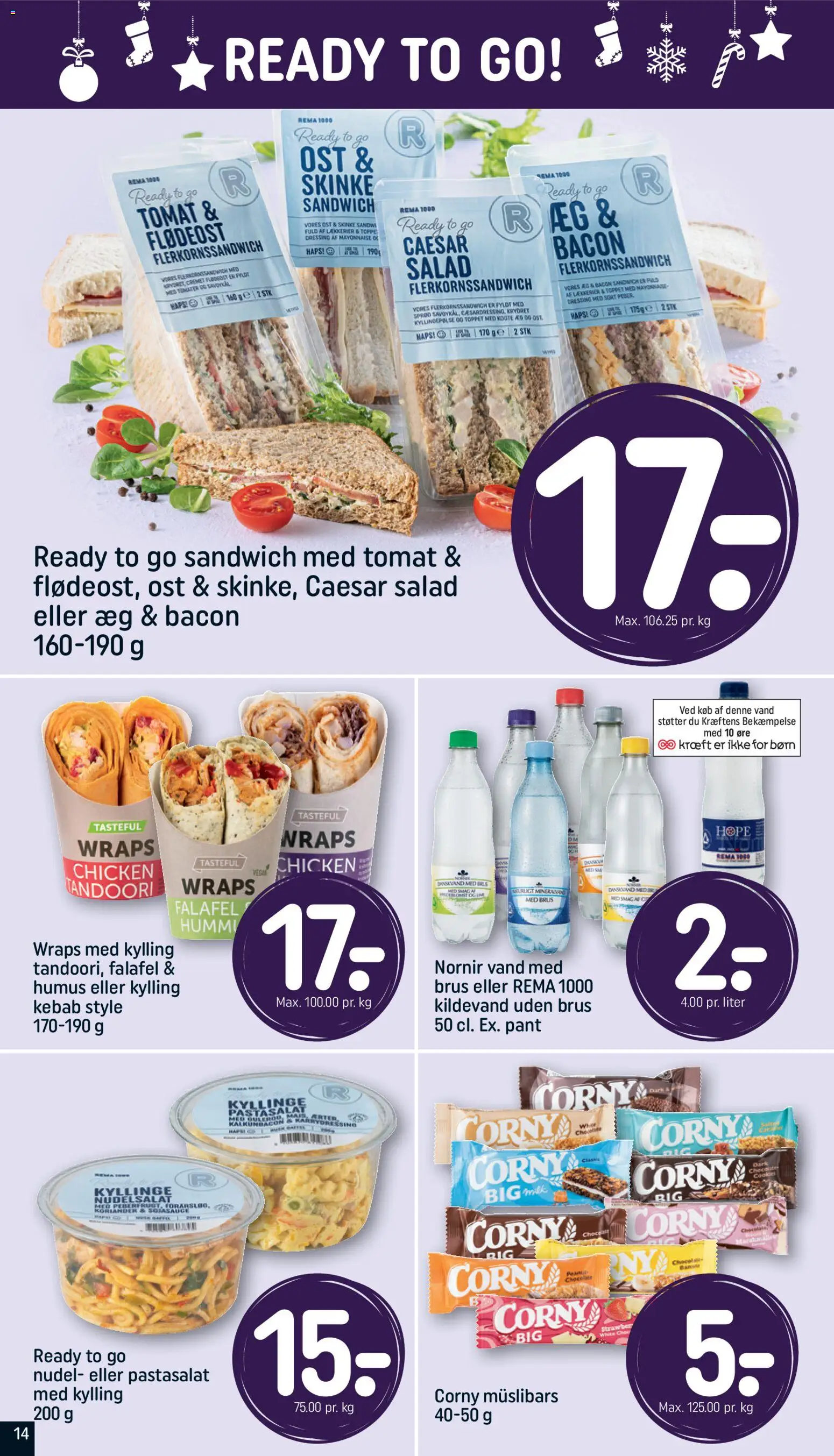 Rema 1000 tilbudsavis – gyldig fra 30.11.2025 | Side: 14 | Produkter: Ost, Æg, Kebab, Kildevand