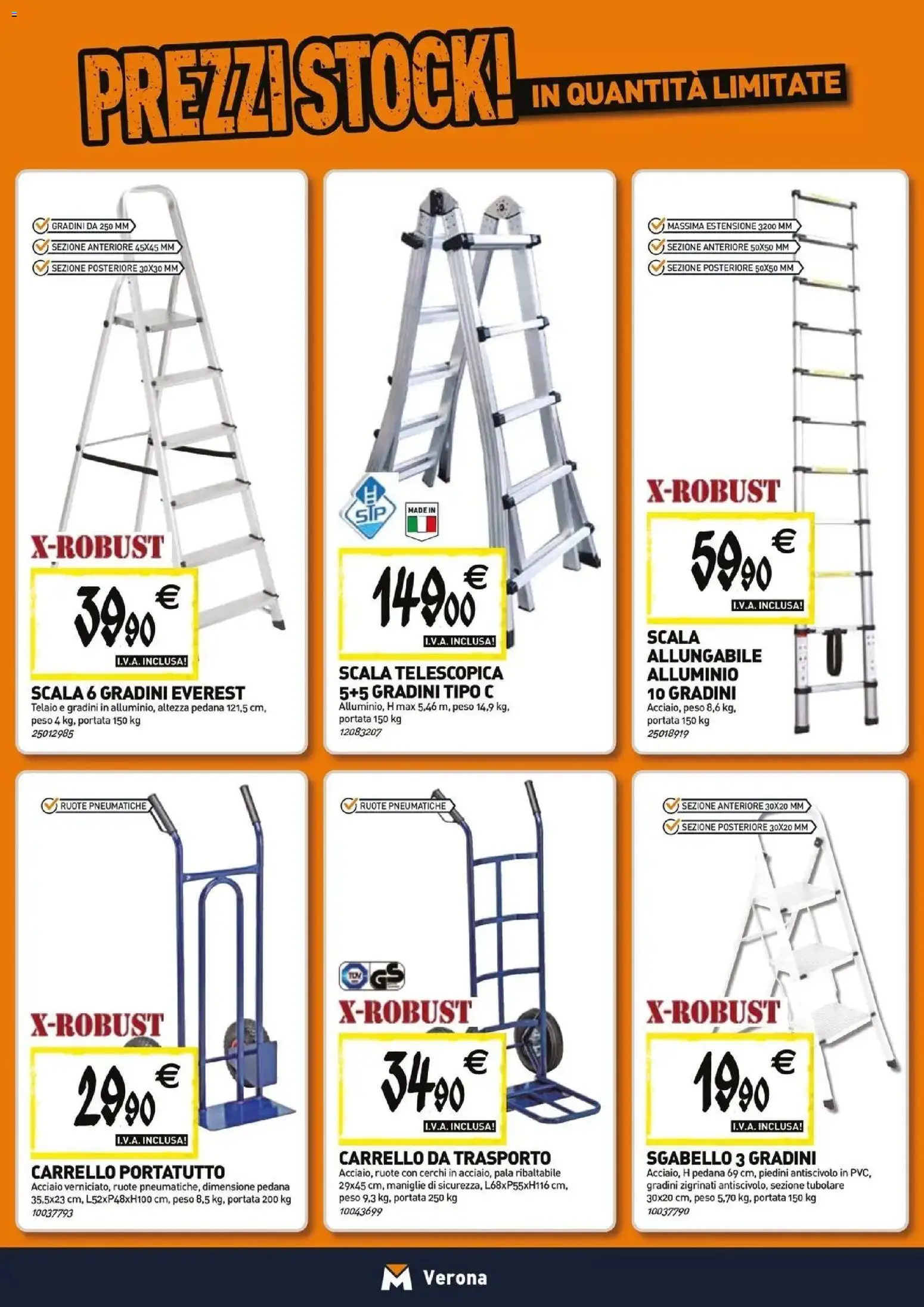 Volantino TECNOMAT del 26.03.2026 | Pagina: 14 | Prodotti: Carrello, Sgabello, Scala, Alluminio