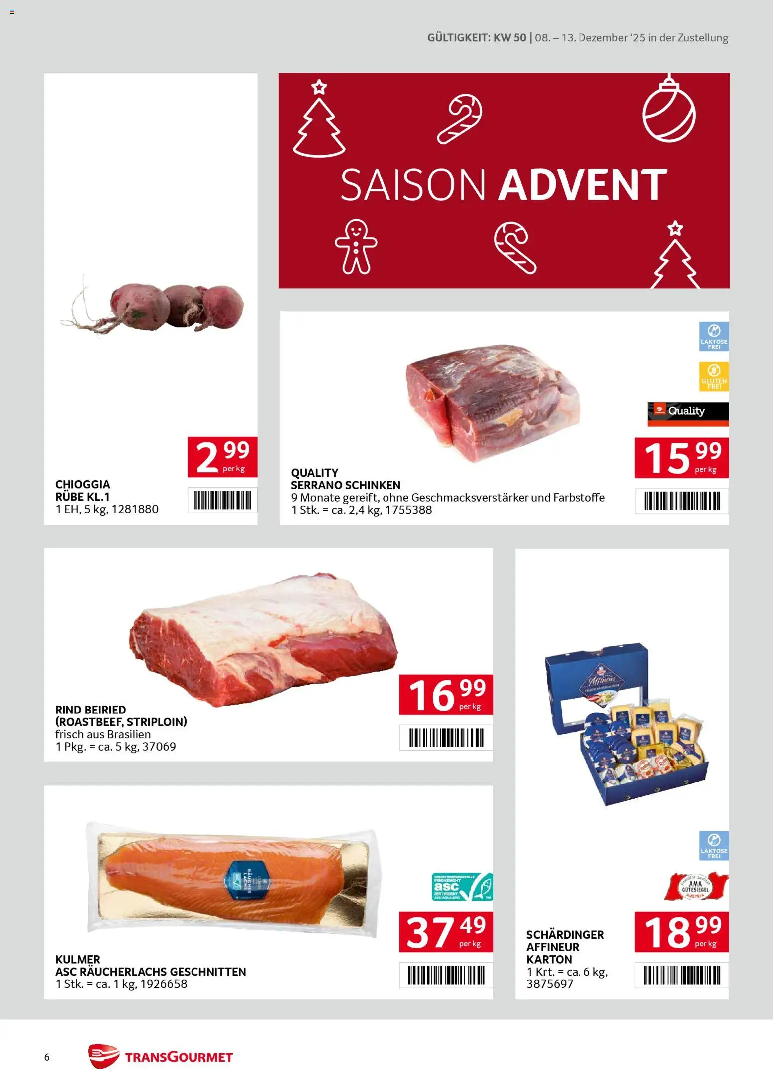 Transgourmet Zustellaktion gültig ab 08.12.2025 | Seite: 6 | Produkte: Schinken