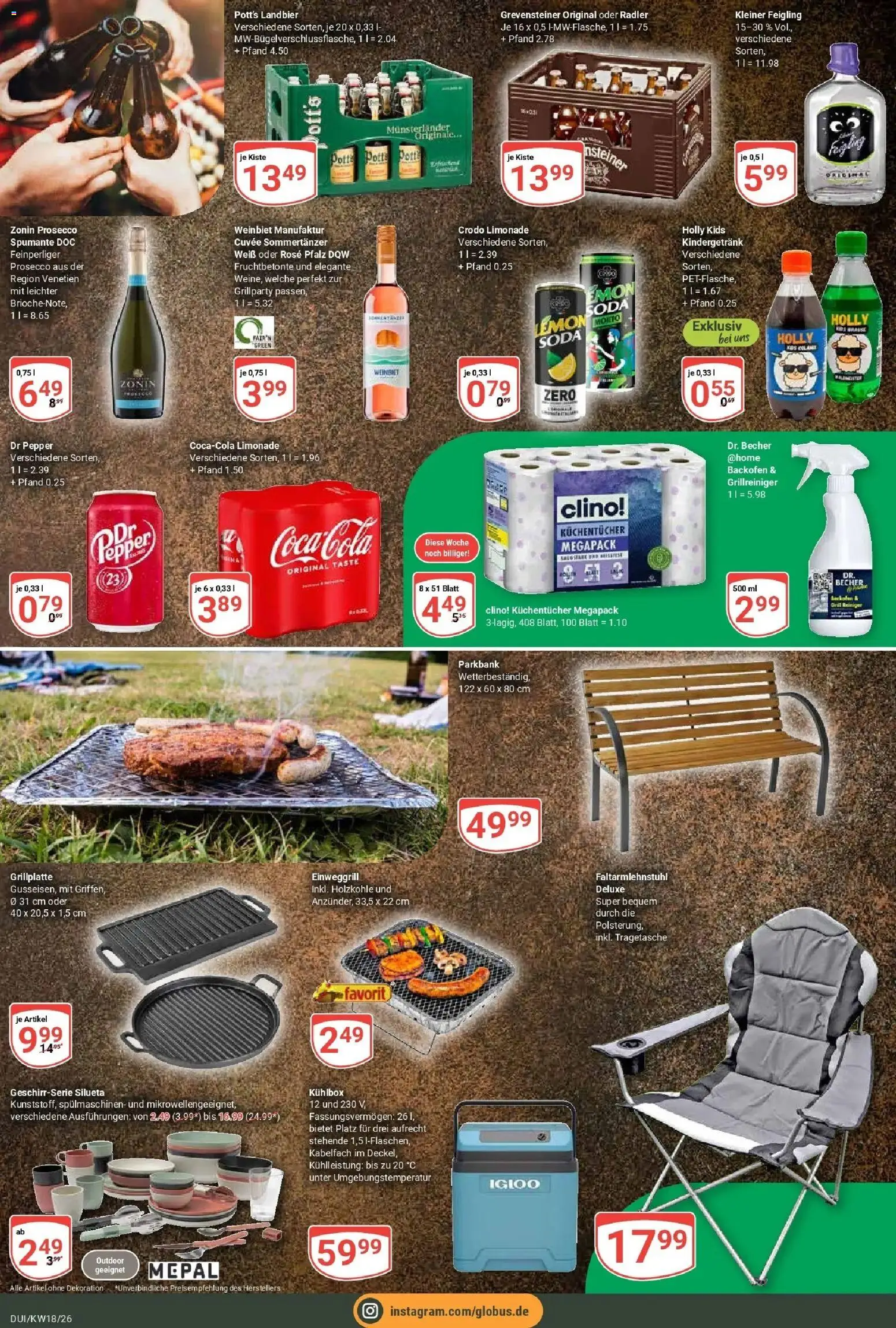 Globus Prospekt Duisburg	 – gültig ab 27.04.2026 | Seite: 19 | Produkte: Kleiner feigling, Prosecco, Radler, Backofen