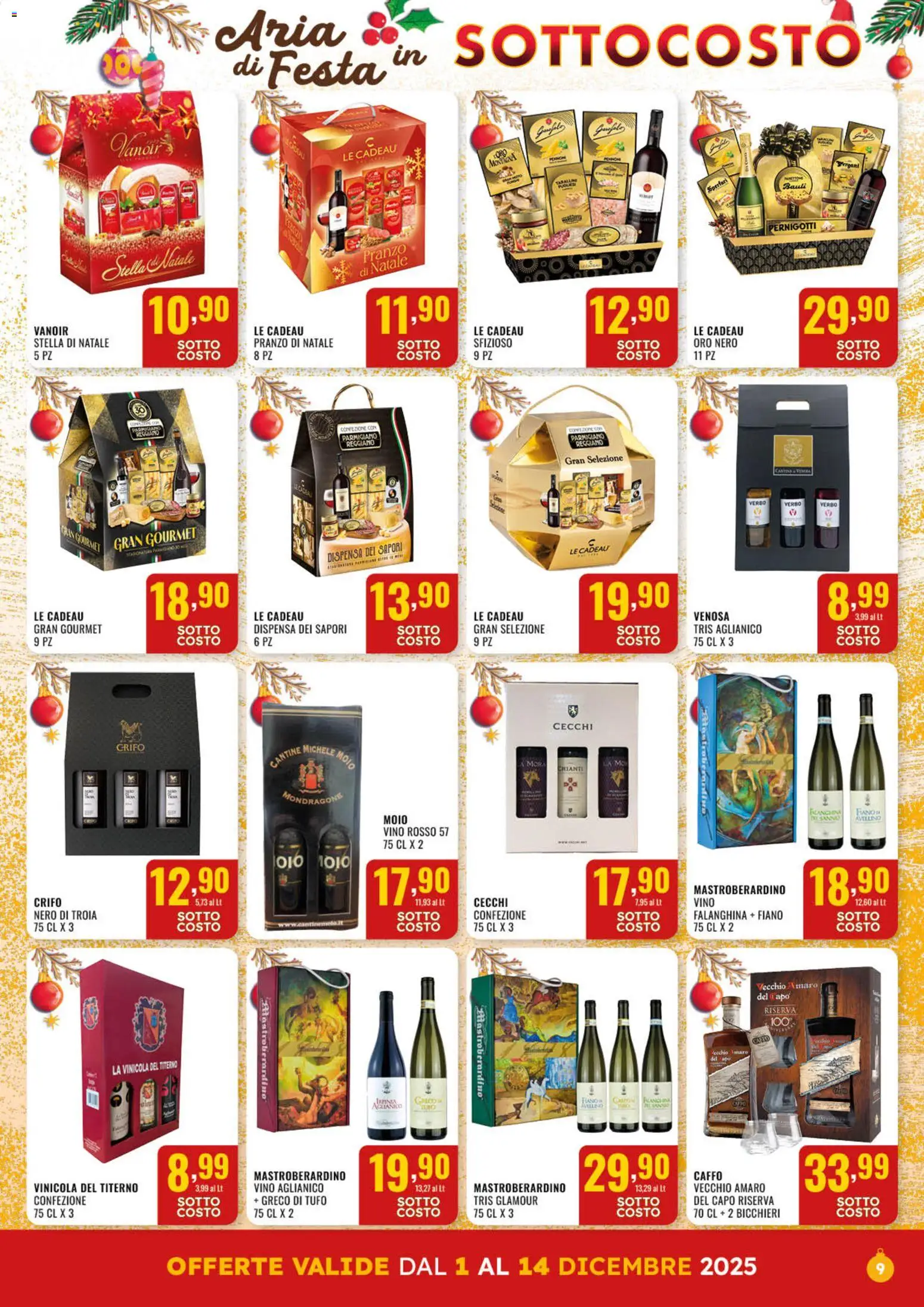 Volantino GECOP del 01.12.2025 | Pagina: 9 | Prodotti: Vino, Parmigiano reggiano, Vino rosso, Amaro