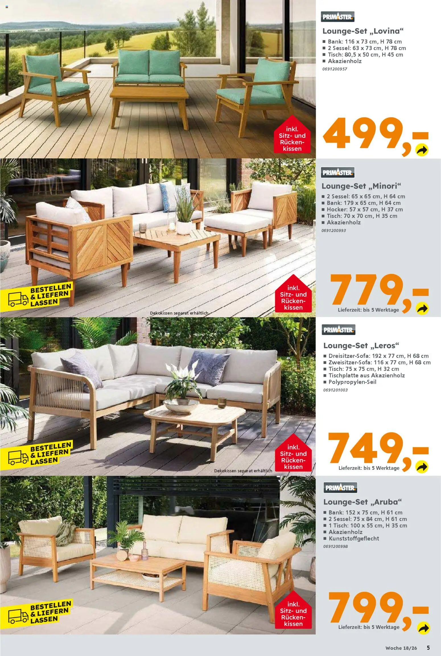 Globus Baumarkt Prospekt Berlin-Treptow	 – gültig ab 26.04.2026 | Seite: 5 | Produkte: Hocker, Kissen, Sessel, Tisch