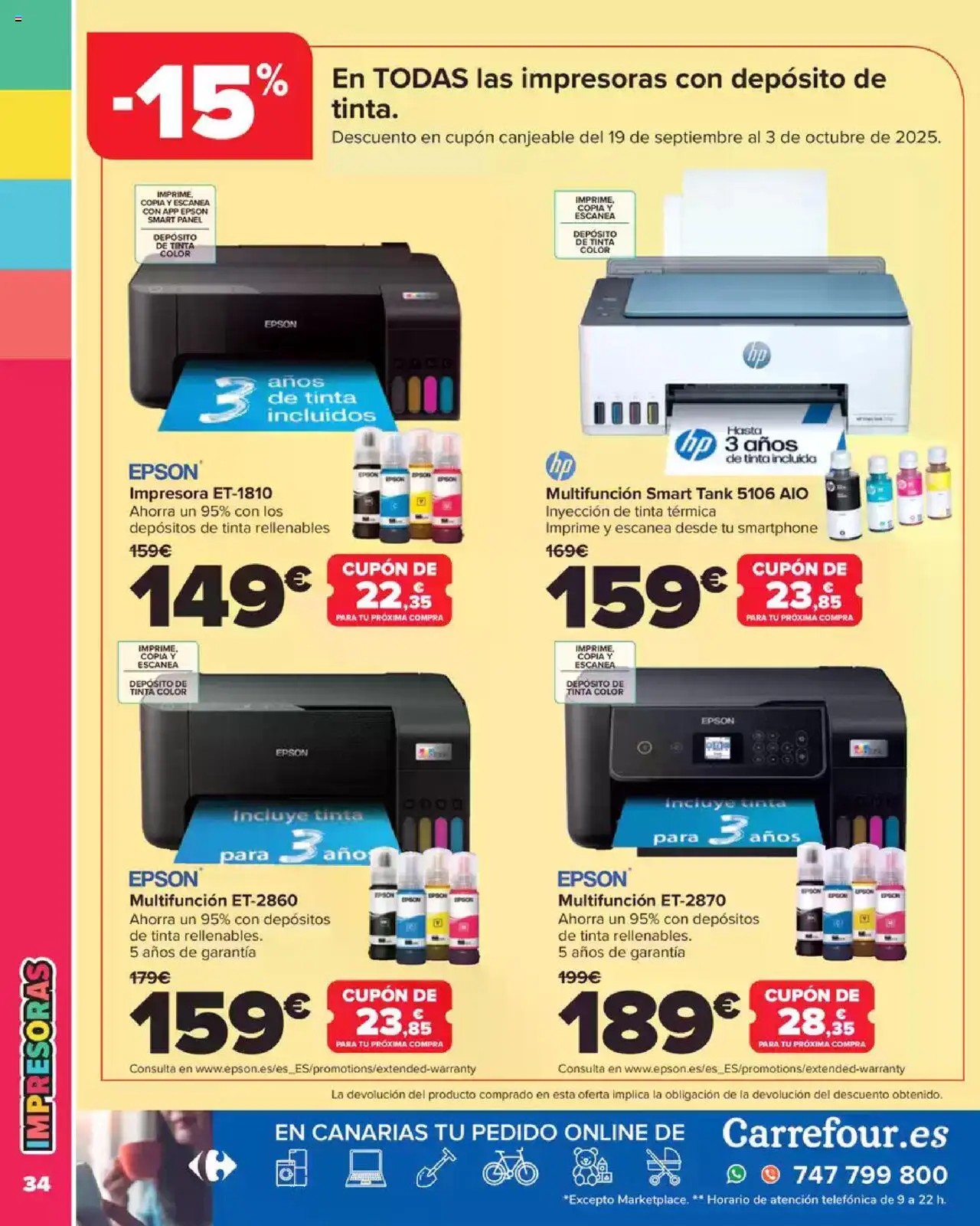 Carrefour Vuelta al Cole │ válido desde el 18.08.2025 | Página: 34 | Productos: Smartphone, Impresora