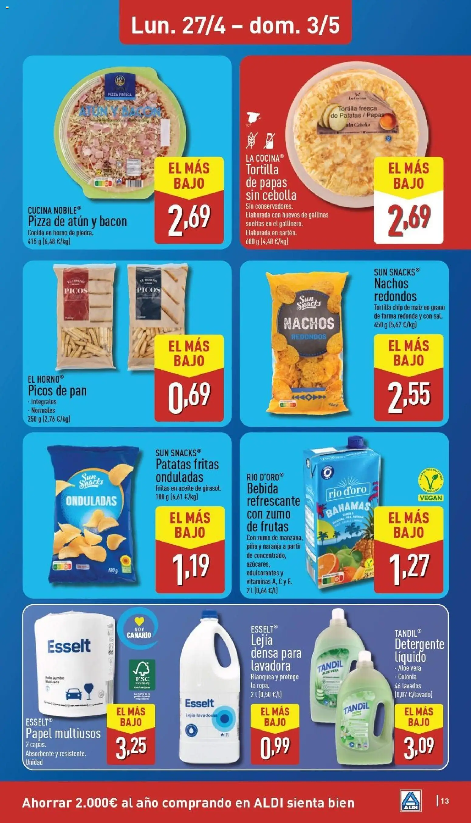 Aldi folleto Canarias │ válido desde el 27.04.2026 | Página: 13 | Productos: Πισίνα, Huevos, Pizza, Παγωμένο τσάι