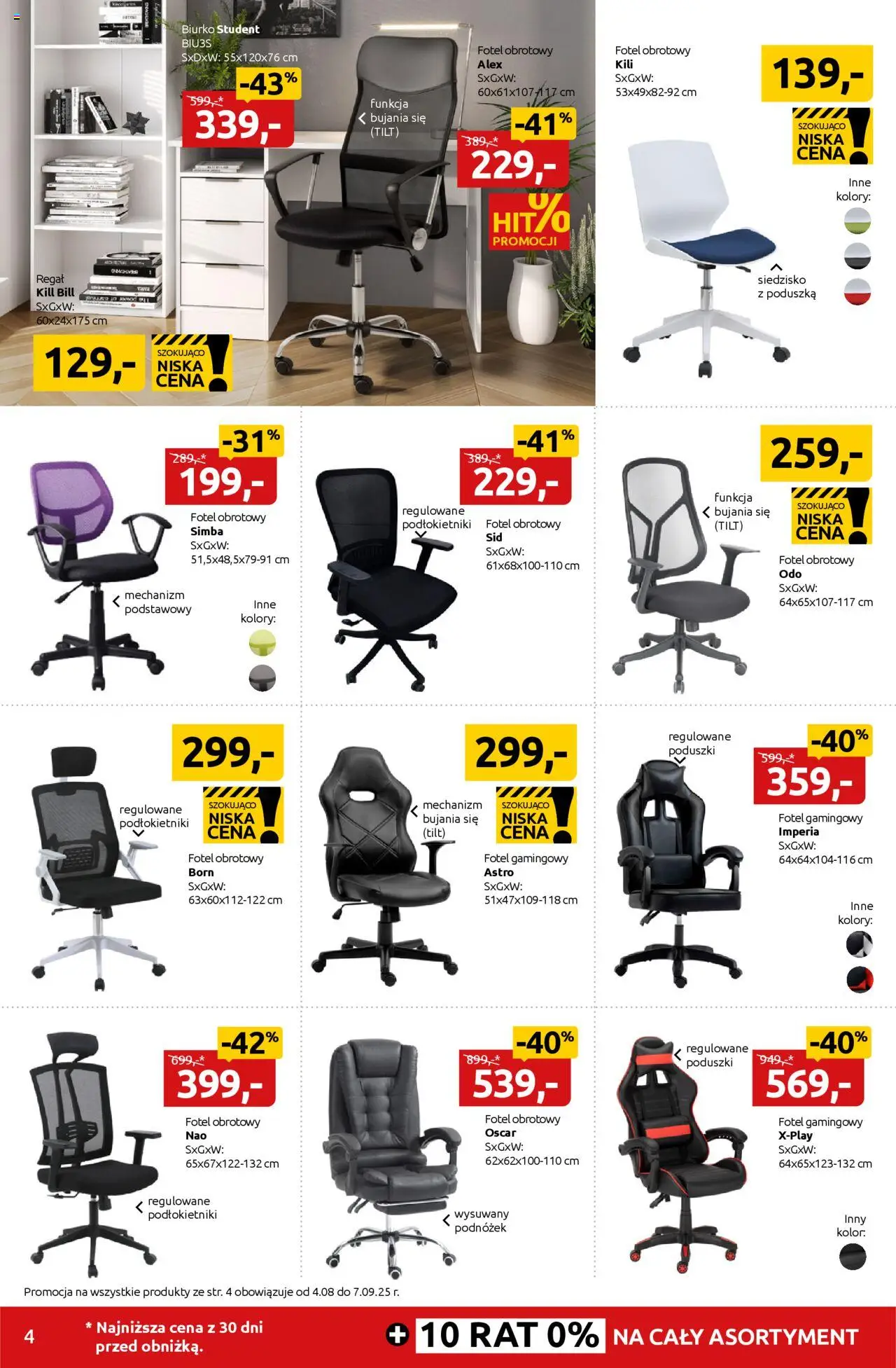 Black Red White promocje od 25.08.2025 | Strona: 4 | Produkty: Poduszka, Fotel, Biurko, Regał
