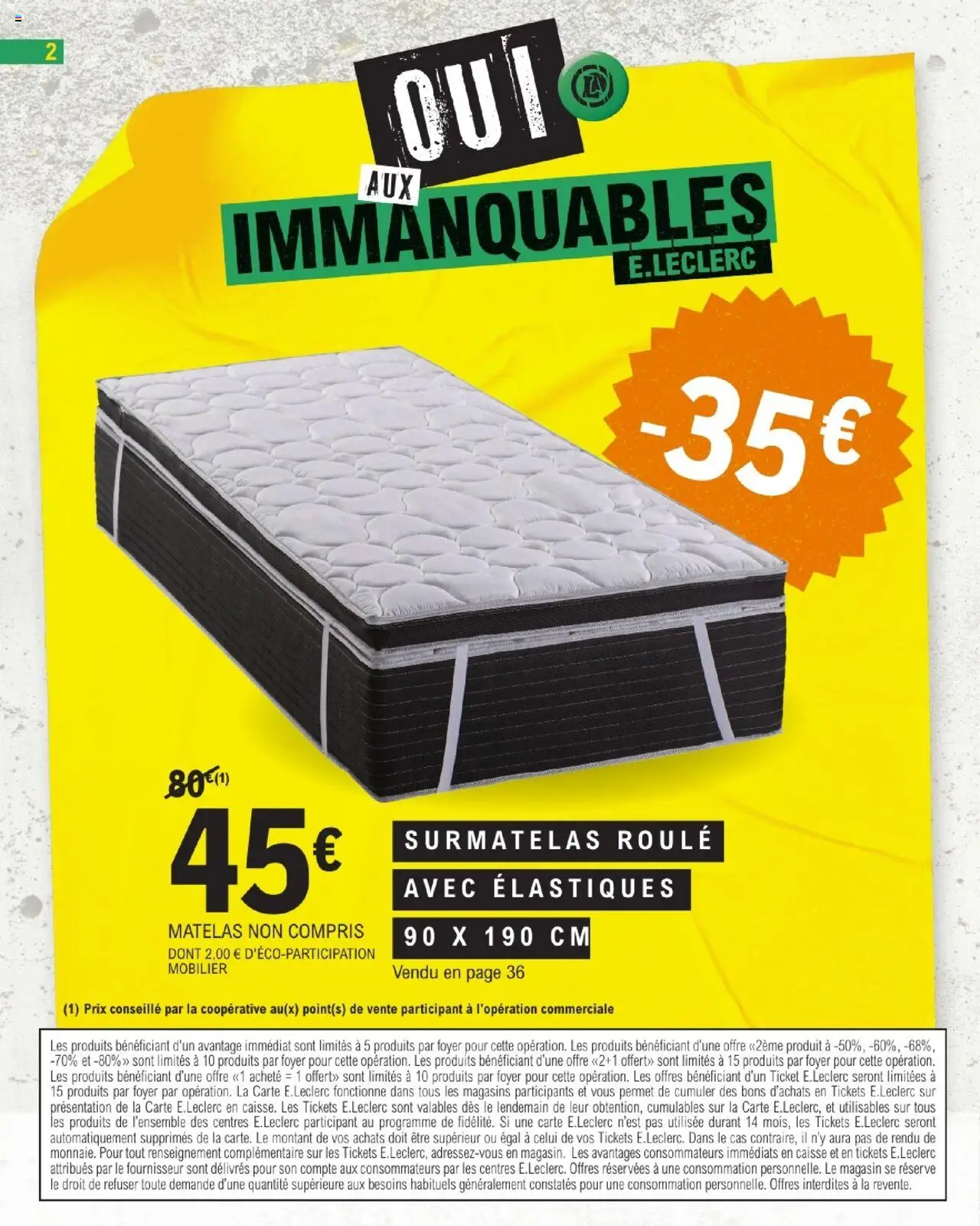  | Page: 2 | Produits: Surmatelas, Matelas, Élastiques