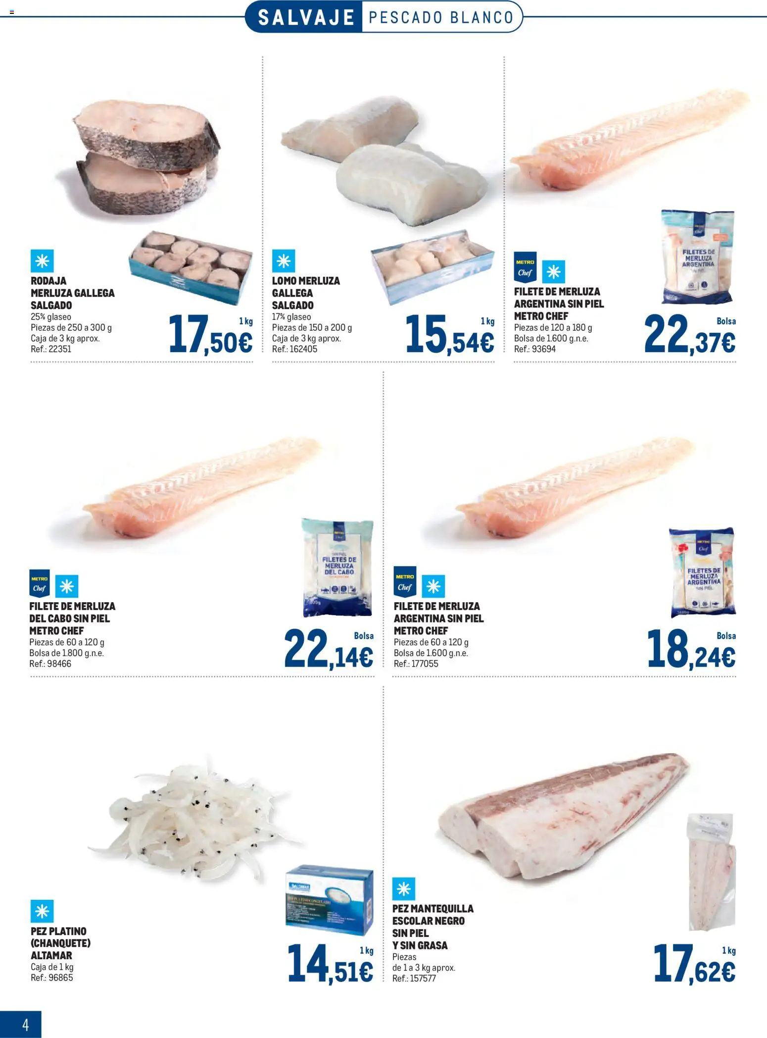 Makro Especial Pescados Levante 3 │ válido desde el 06.04.2026 | Página: 4 | Productos: Pescado, Filetes de merluza, Bolsa, Filete