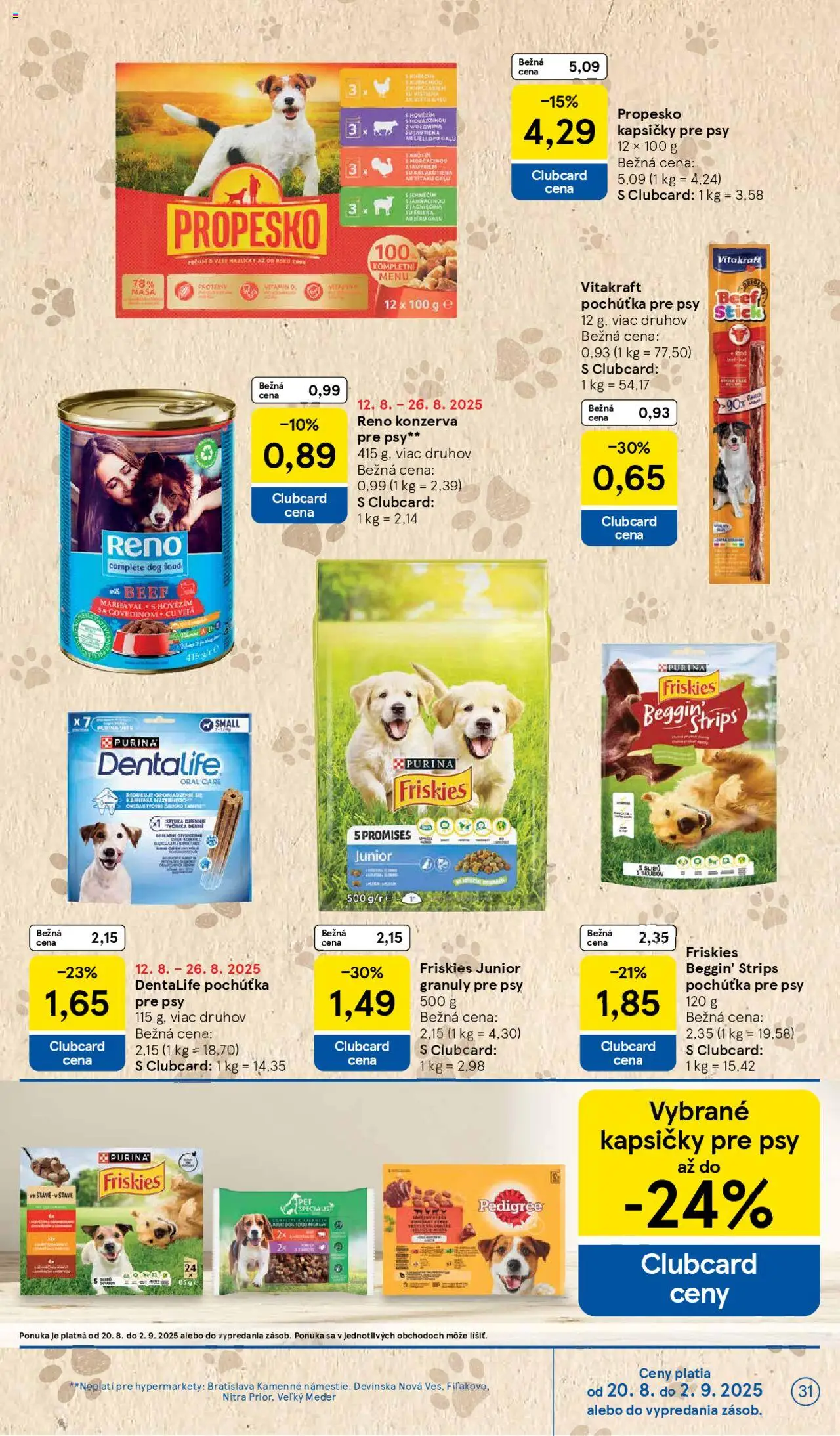 Tesco Hypermarket - leták │ platný od 20.08.2025 | Strana: 31 | Produkty: Friskies