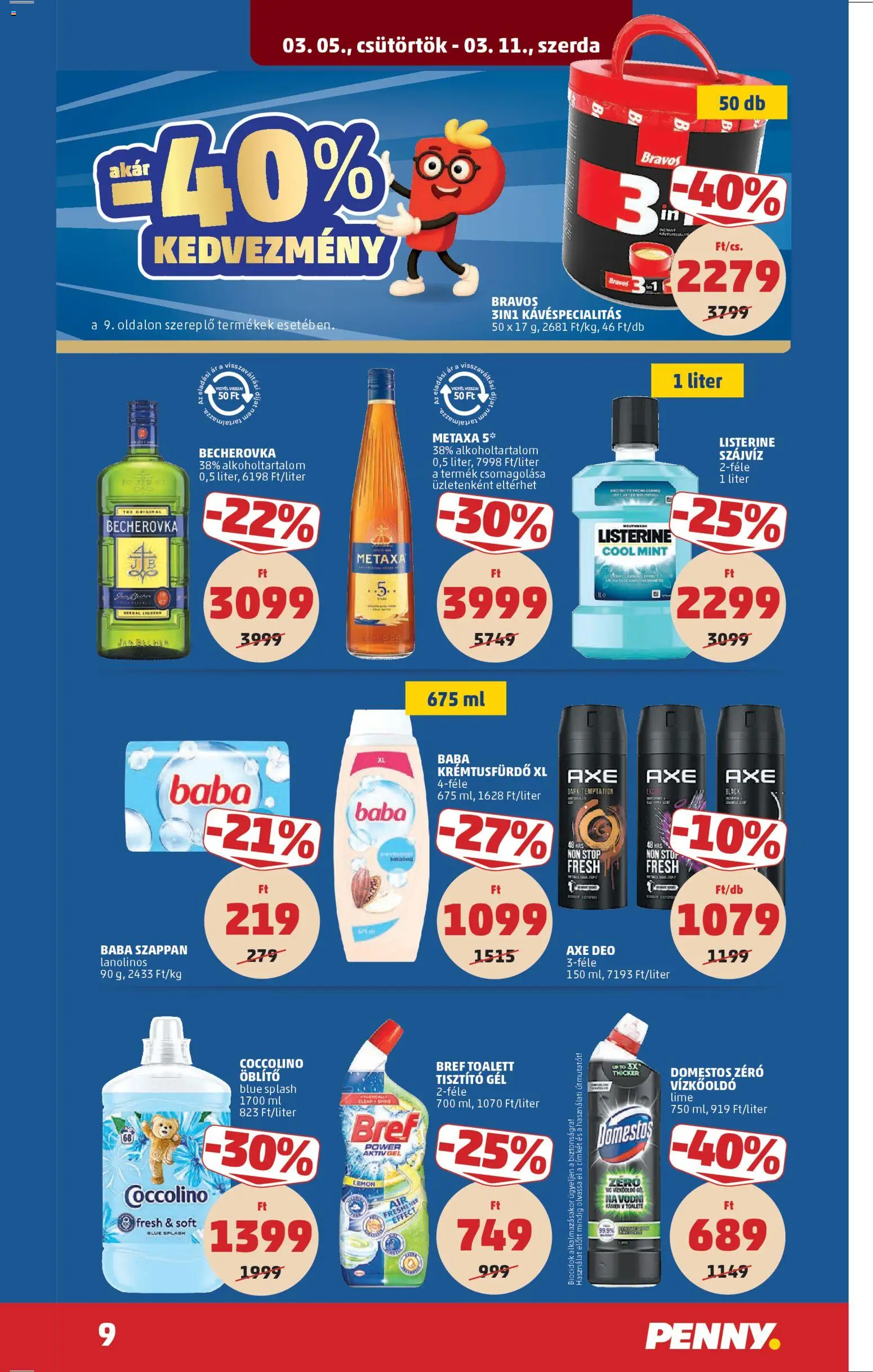 PENNY akciós ujság - amely érvényes a következő dátumtól: 05.03.2026 | Oldal: 13 | Termékek: Lime, Becherovka, Szappan, Szájvíz