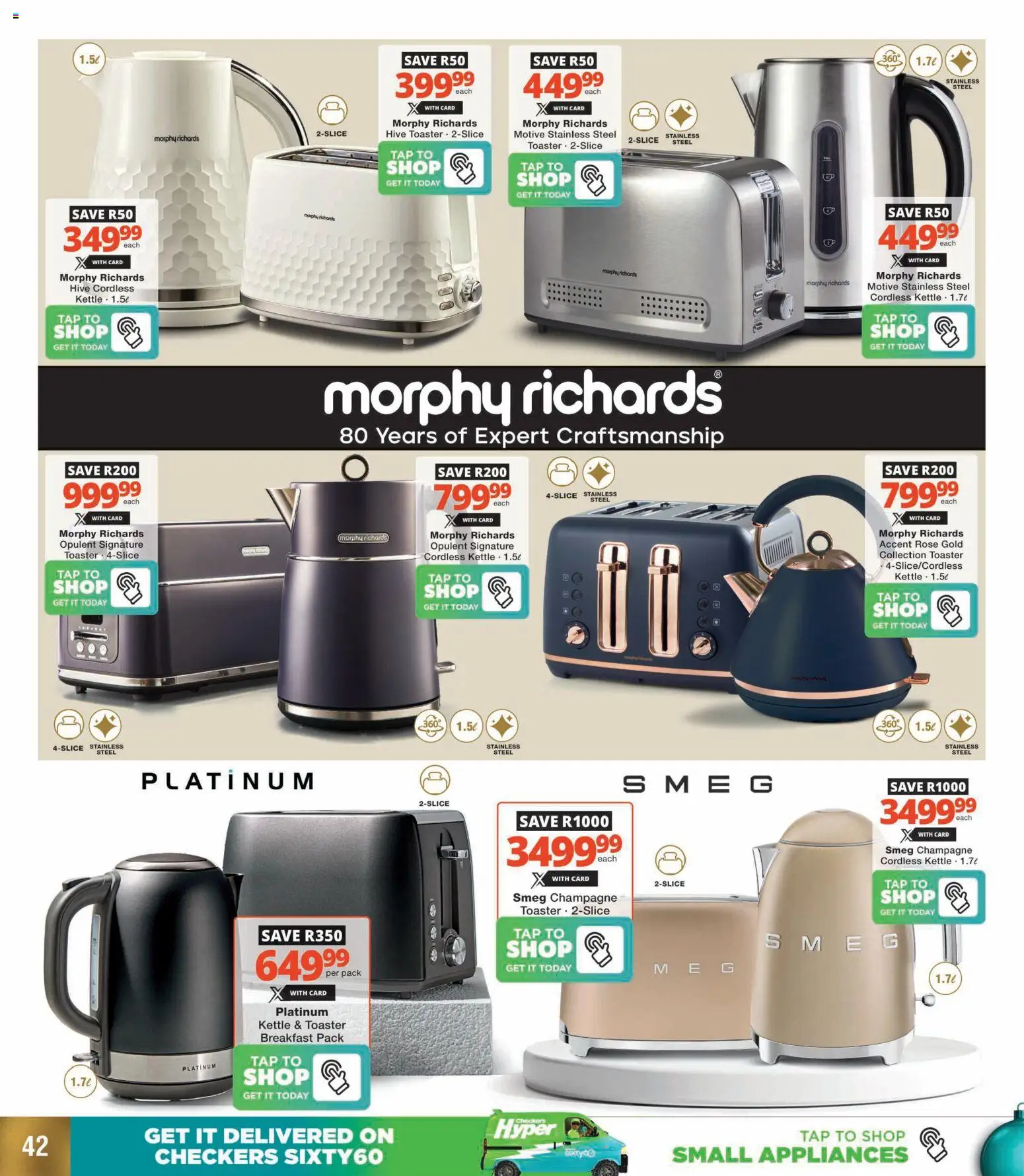 New Checkers catalogue – valid from 01.12.2025 | Page: 42 | Products: Kettle, Toaster, Tap