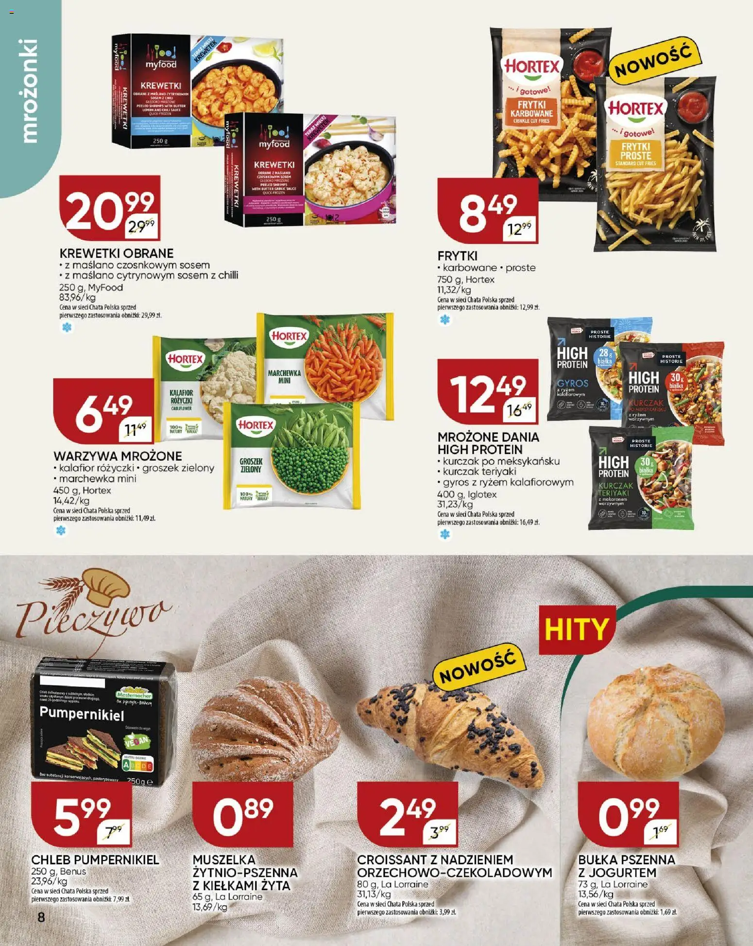 Chata Polska Gazetka od 15.01.2026 | Strona: 8 | Produkty: Pumpernikiel, Bułka, Chleb, Warzywa