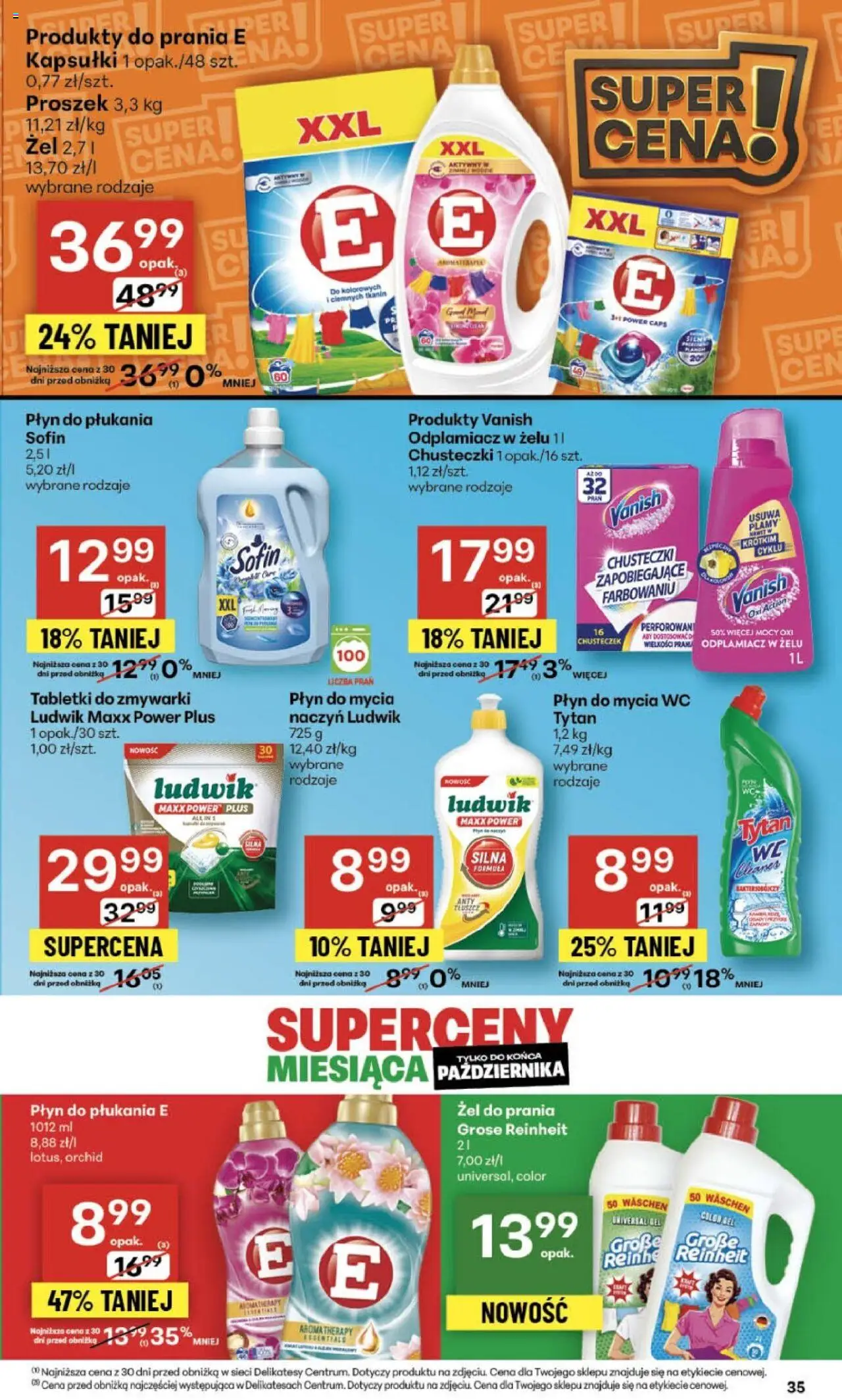 Delikatesy Centrum Gazetka od 23.10.2025 | Strona: 35 | Produkty: Vanish, Cleaner, Delikatesy, Tabletki do zmywarki