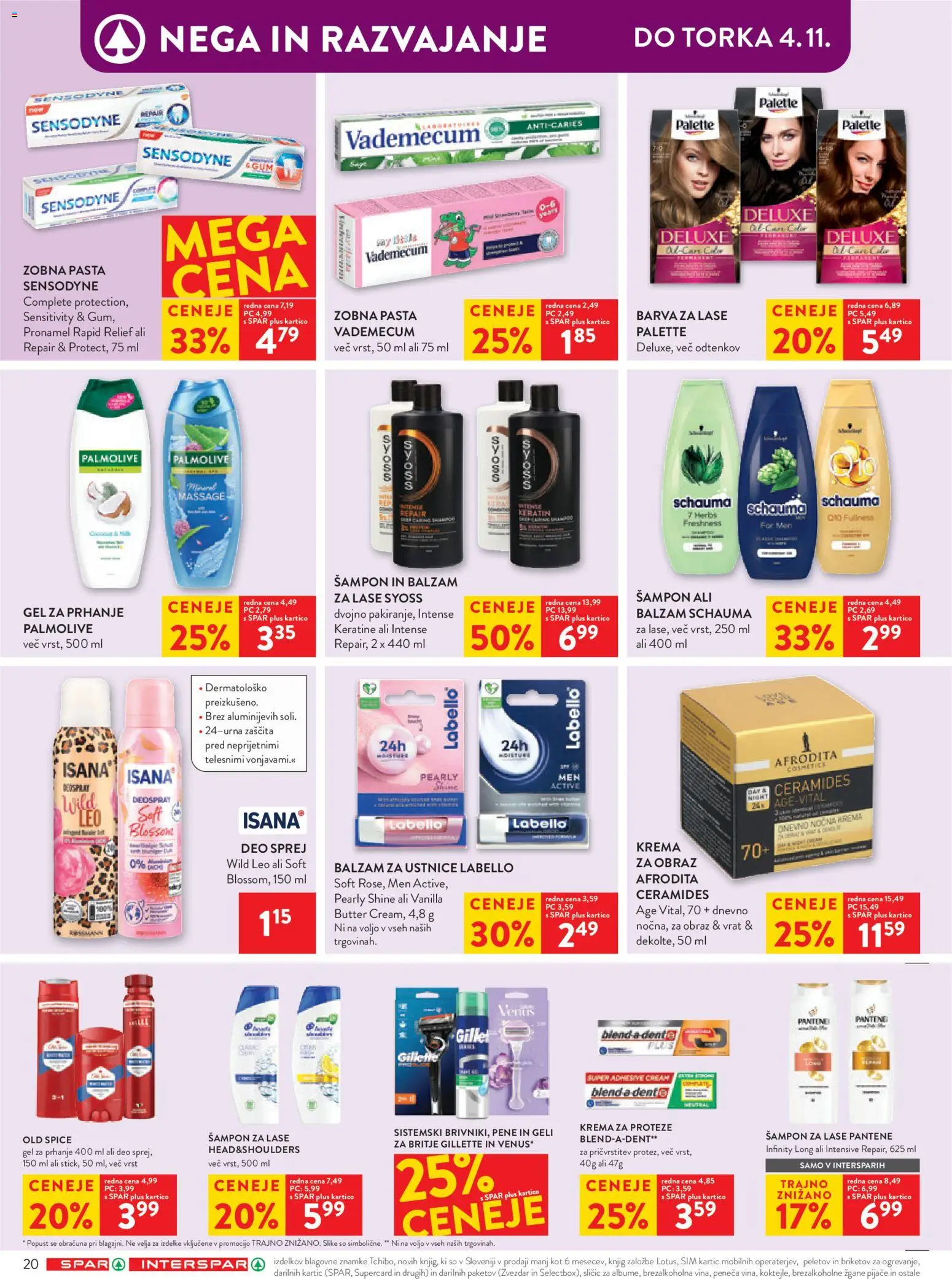 Novi Spar katalog ponudbe – veljaven od 29.10.2025 | Stran: 28 | Izdelki: Balzam za ustnice, Sampon, Barva za lase, Krema