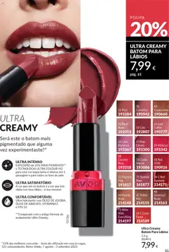ULTRA CREAMY BATOM PARA LÁBIOS, ULTRA CREAMY BATOM PARA LÁBIOS │ válido de 01.09.2025 | Página: 61 | Produtos: Blush, Batom, Óleo