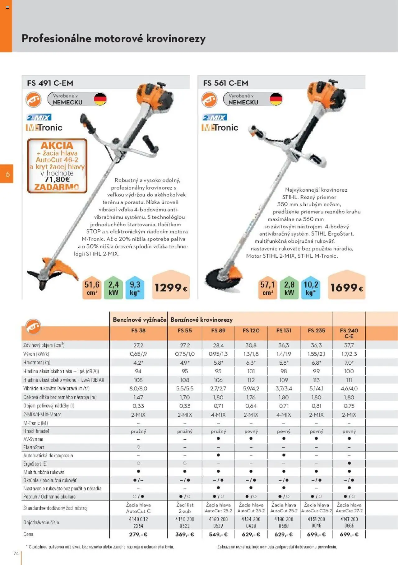 Nové STIHL akcie – leták je platný od 29.09.2025 | Strana: 74 | Produkty: Krovinorez, Vyžínače