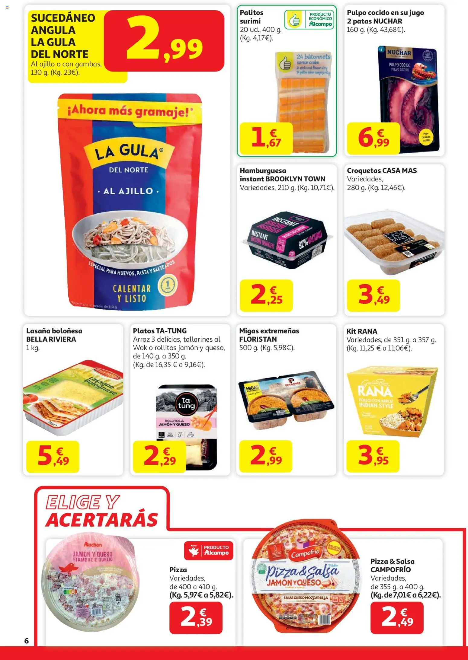 Alcampo - HP Catalan  │ válido desde el 15.01.2026 | Página: 6 | Productos: Jamón, Jugo, Arroz, Lasaña