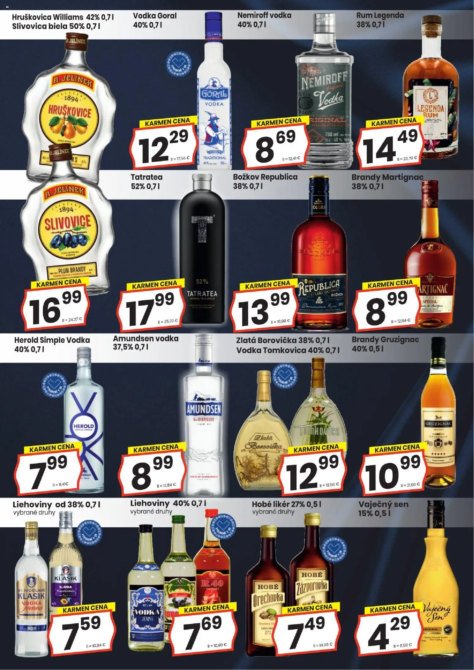 Nové KARMEN CBA akcie – leták je platný od 19.03.2026 | Strana: 12 | Produkty: Republica, Slivovica, Vodka, Amundsen vodka