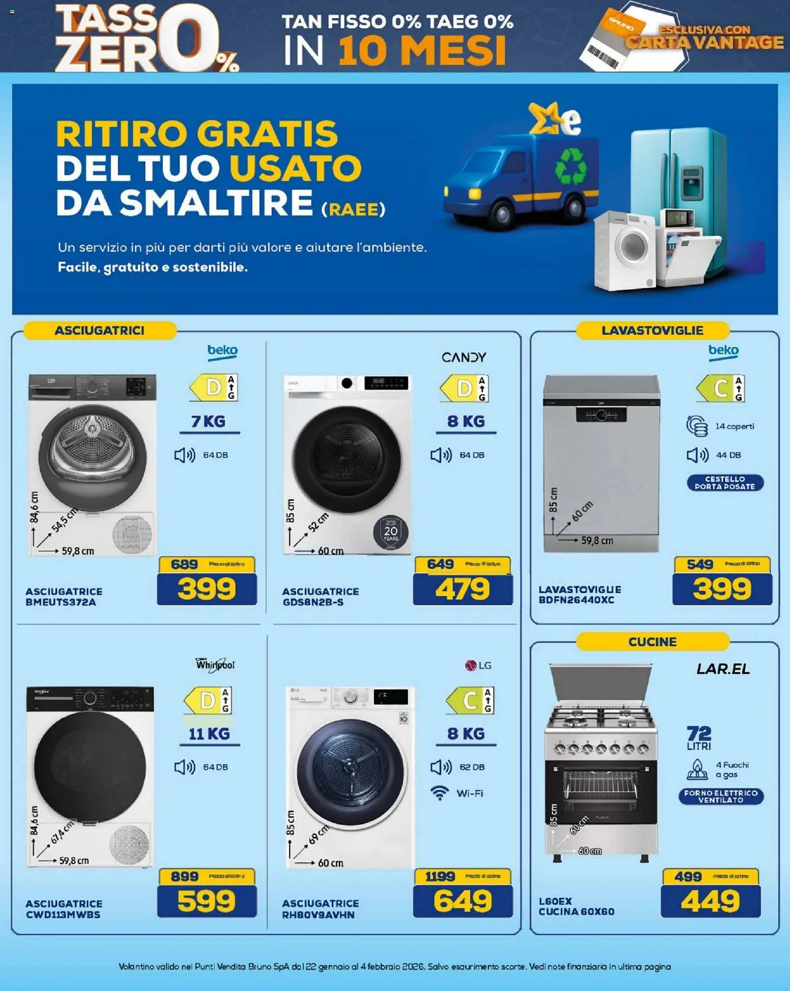 Volantino BRUNO del 22.01.2026 | Pagina: 16 | Prodotti: Cucine, Lavastoviglie, Forno, Forno elettrico