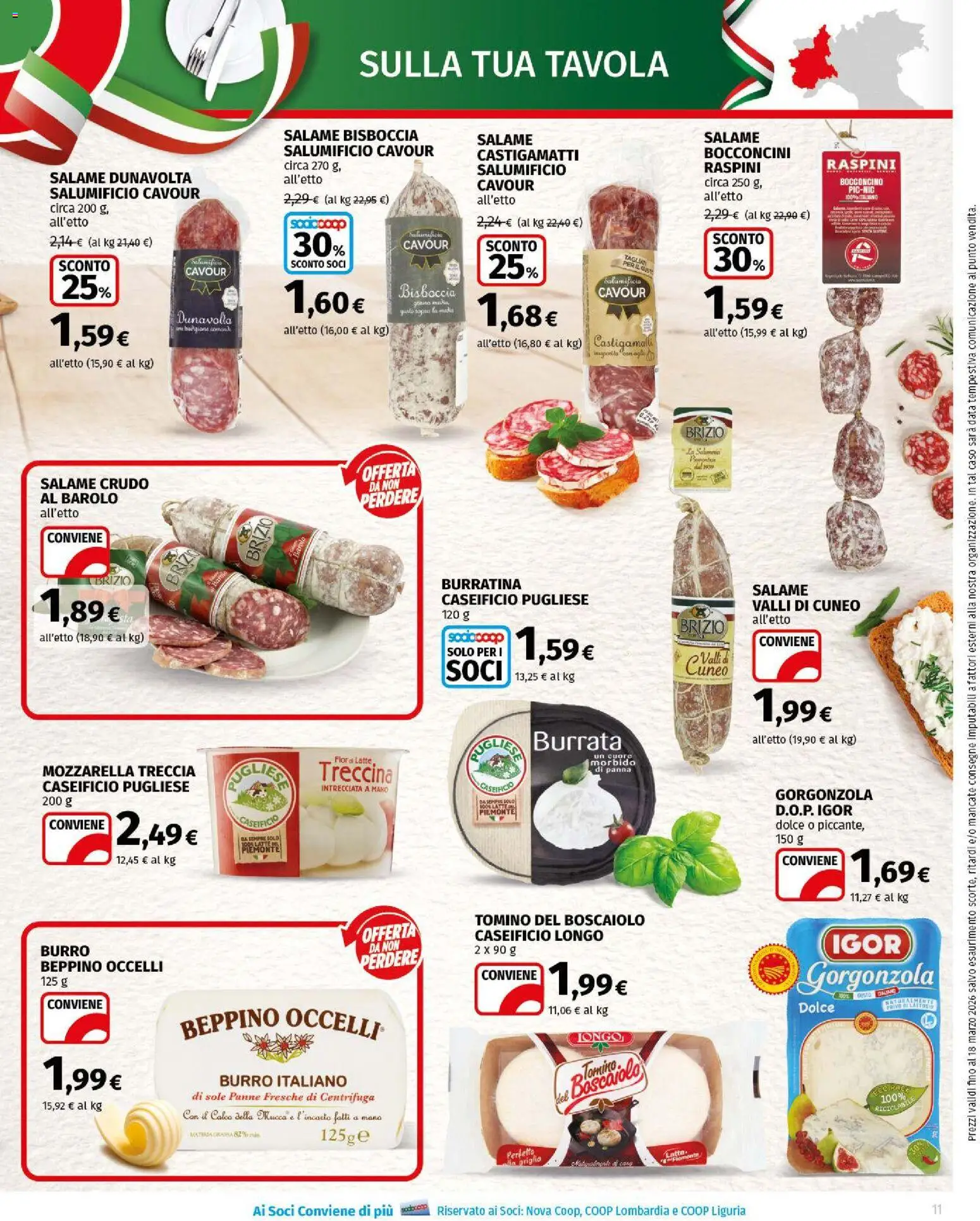 Volantino COOP del 05.03.2026 | Pagina: 11 | Prodotti: Centrifuga, Panna, Burro, Burrata