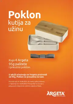 Univerexport u 4 Argeta 95g proizvoda preuzmi poklon - pregled Univerexport kataloga - važi od 18.08.2025