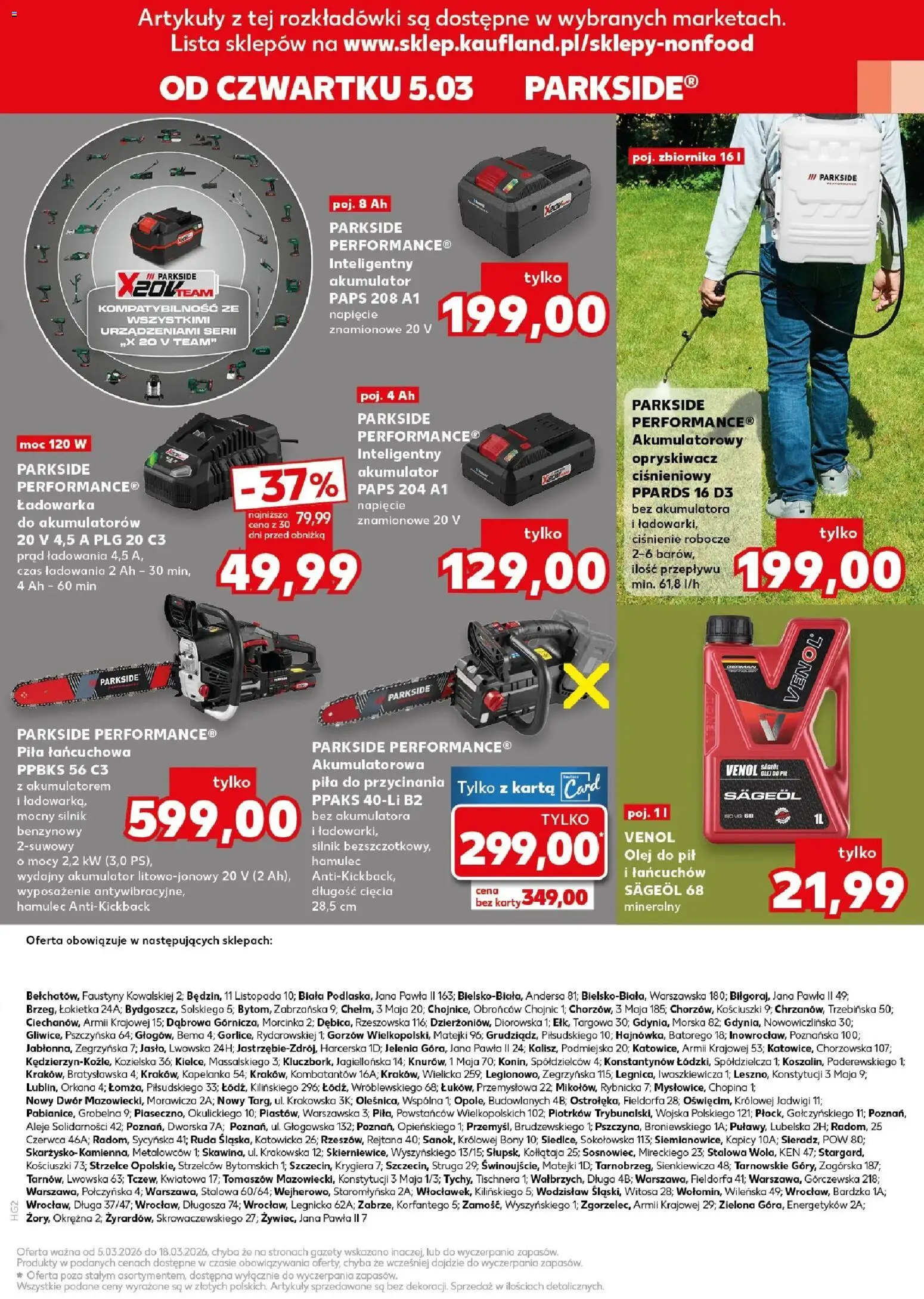 Kaufland gazetka - Złap Okazje od 05.03.2026 | Strona: 15 | Produkty: Karta, Opryskiwacz, Ładowarka, Olej