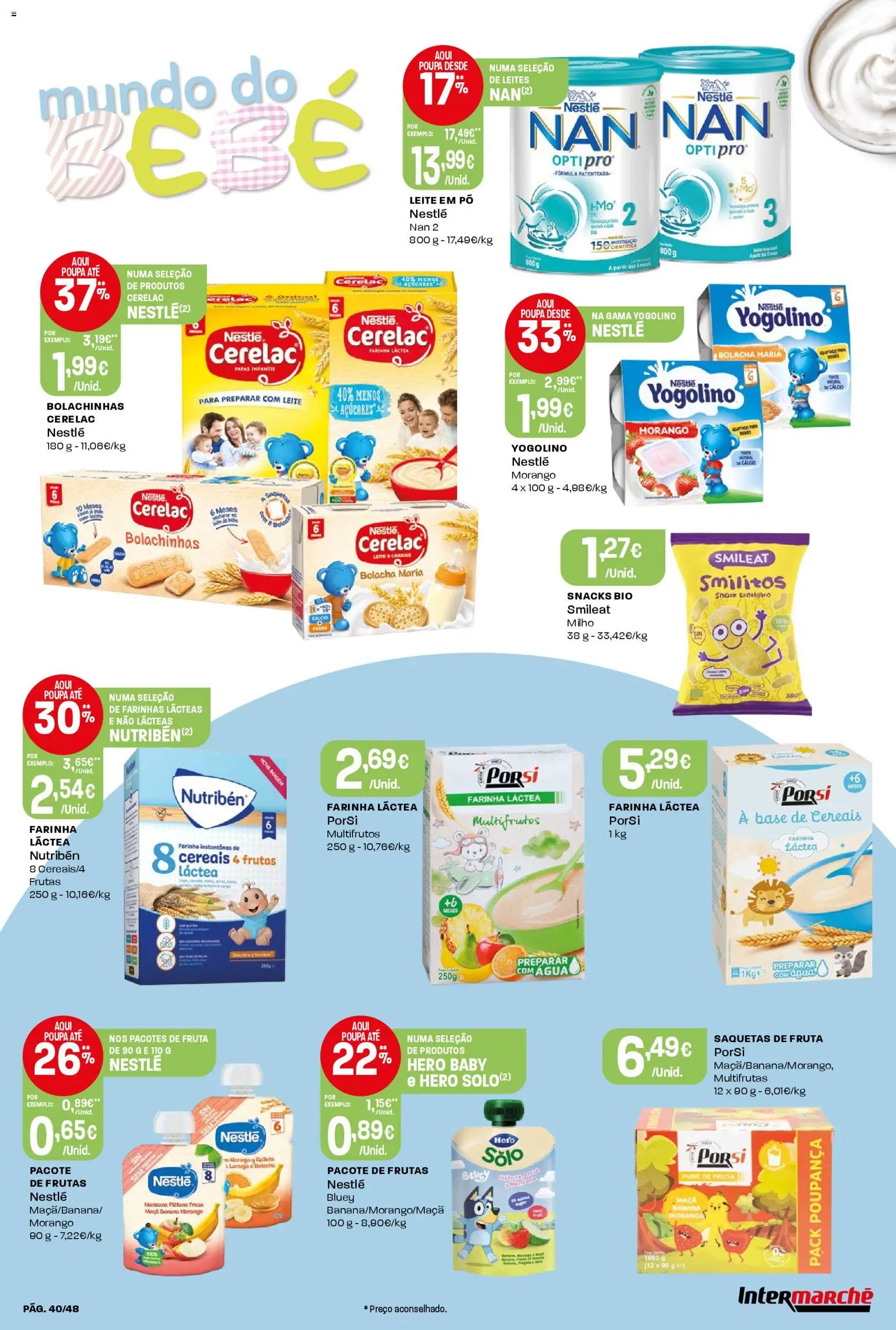 Intermarché folheto │ válido de 26.02.2026 | Página: 40 | Produtos: Leite em pó, Cálcio, Leite, Cereais