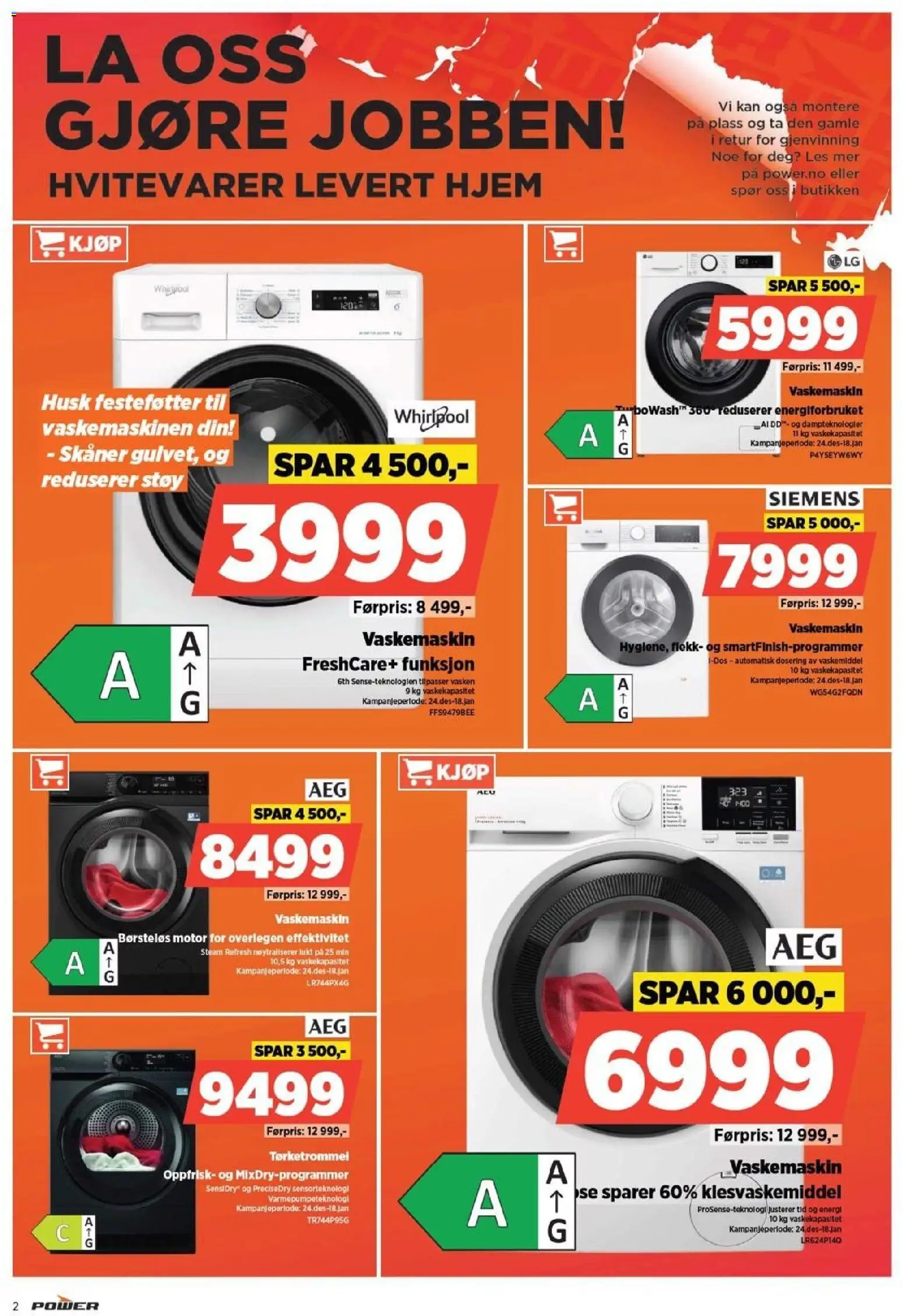 {H1} | Side: 2 | Produkter: Vaskemiddel, Vaskemaskin, Tørketrommel