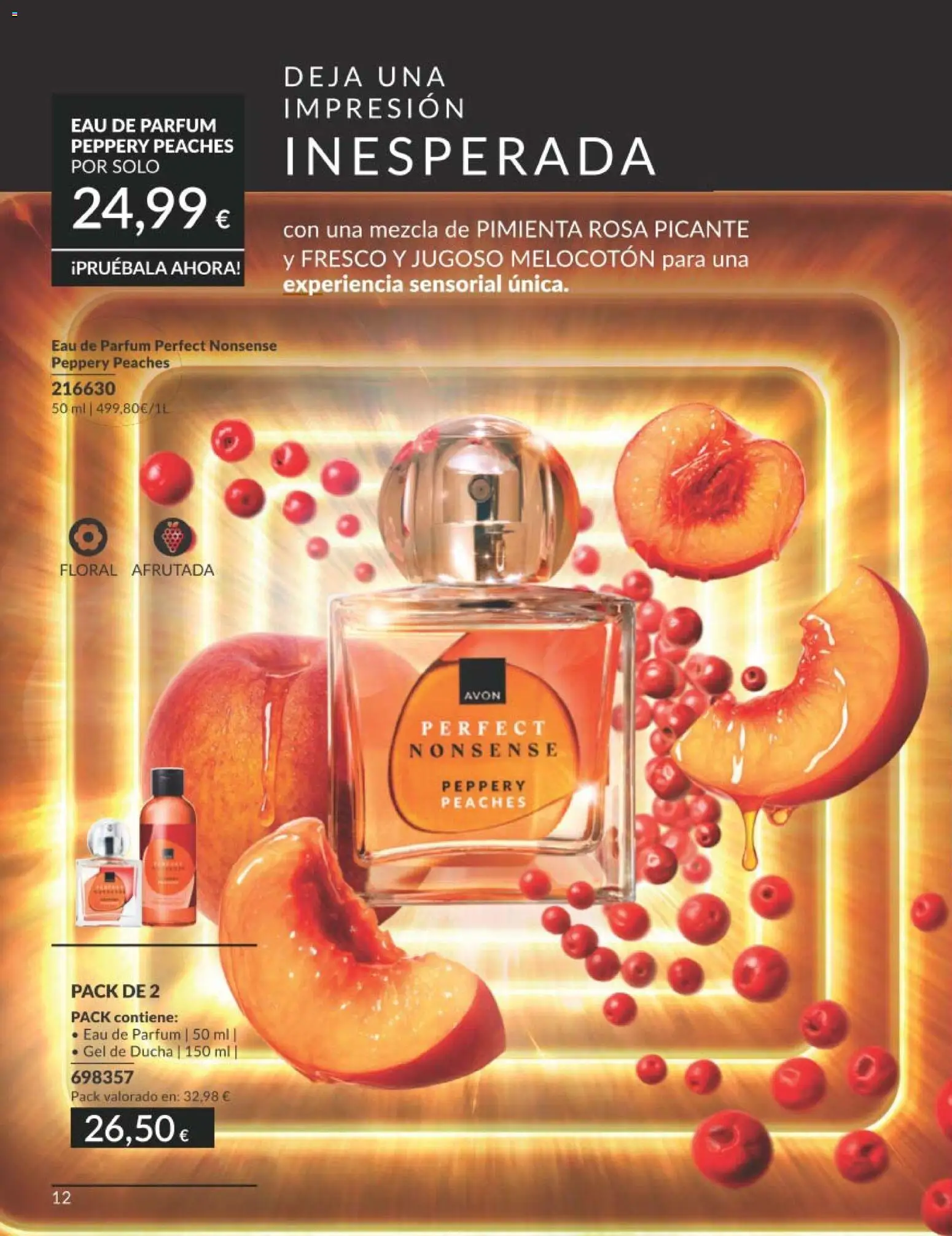 Catálogo AVON campaña 3 │ válido desde el 01.03.2026 | Página: 12 | Productos: Perfume, Gel de ducha, Eau de parfum, Ducha