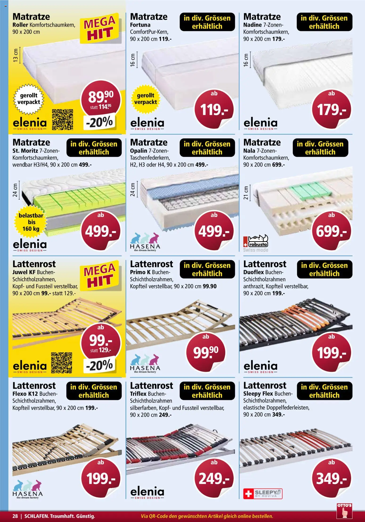 Otto's Aktionen Möbelflyer – gültig ab 01.03.2026 | Seite: 28 | Produkte: Matratze, Lattenrost