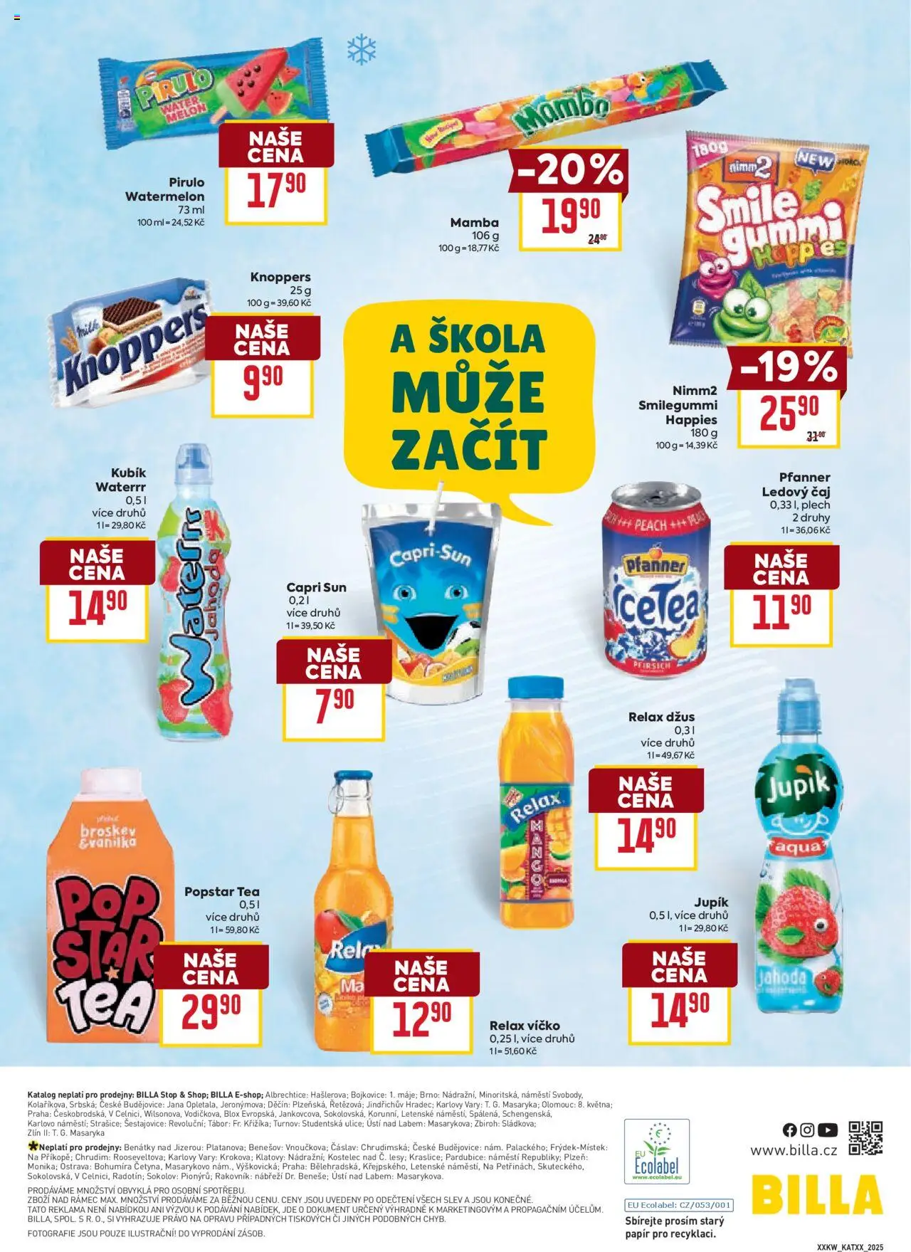 Billa leták - Zpátky do školy od 06.08.2025 | Strana: 18 | Produkty: Džus, Plech, Capri Sun, Ledový čaj