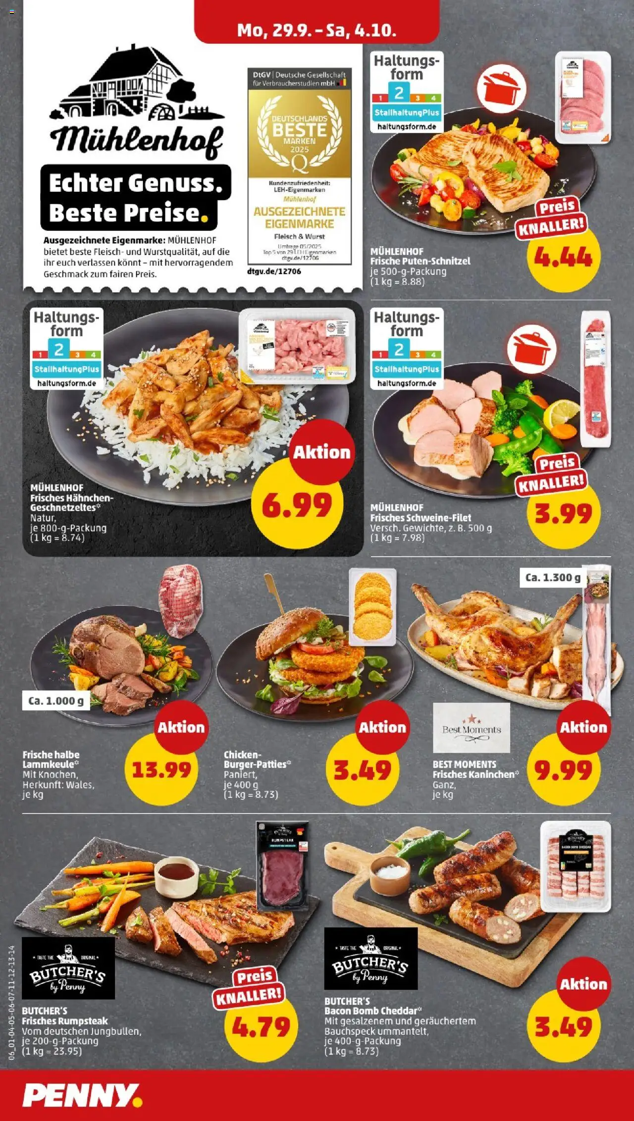 Penny - Berlin – gültig ab 29.09.2025 | Seite: 8 | Produkte: Rumpsteak, Kaninchen, Schweinefilet, Wurst