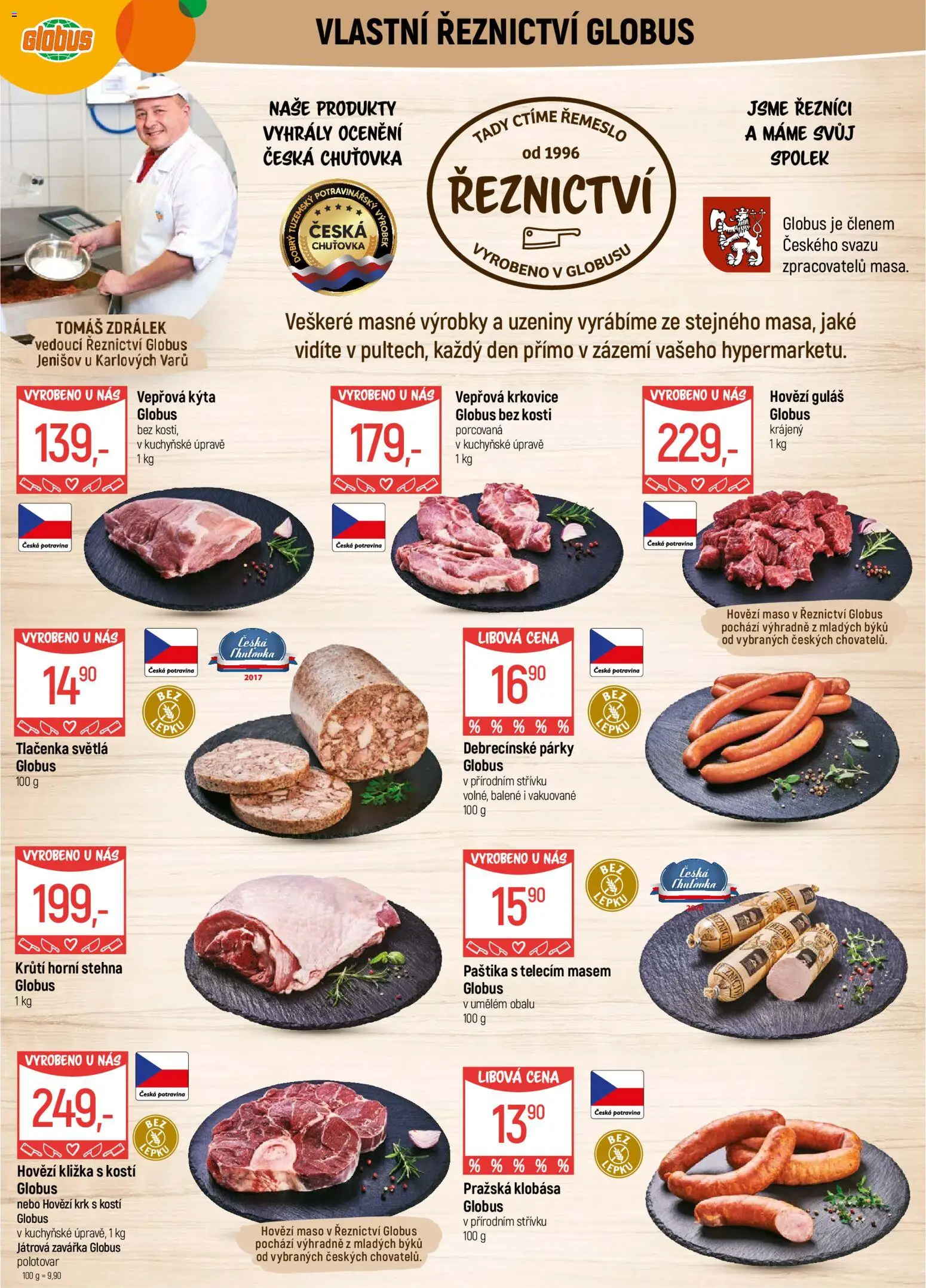 Globus leták - Karlovy Vary od 18.03.2026 | Strana: 5 | Produkty: Uzeniny, Vepřová Kýta, Krkovice, Kýta