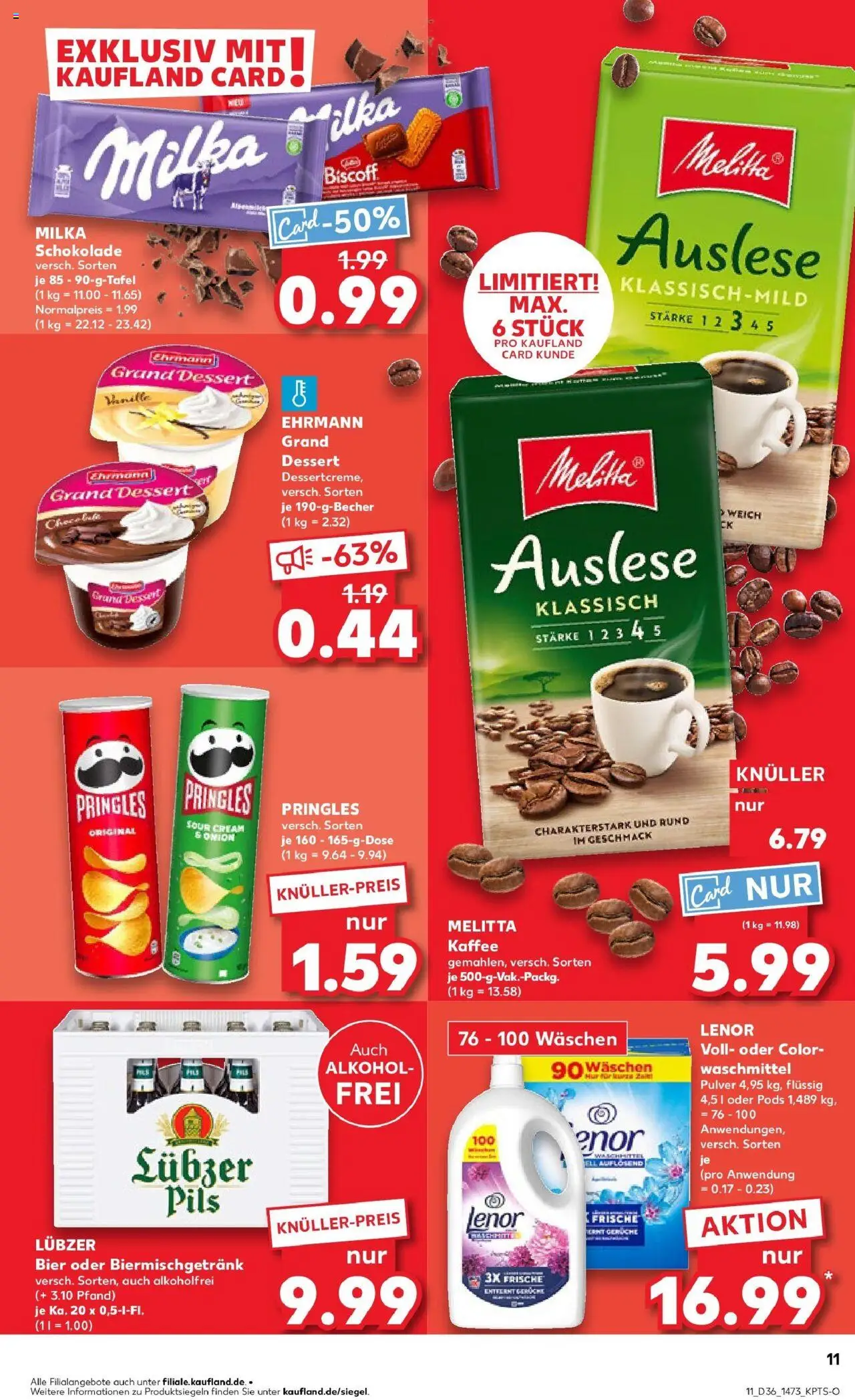 Kaufland prospekt Berlin	 – gültig ab 07.09.2025 | Seite: 11 | Produkte: Melitta kaffee, Bier, Milka schokolade, Chips