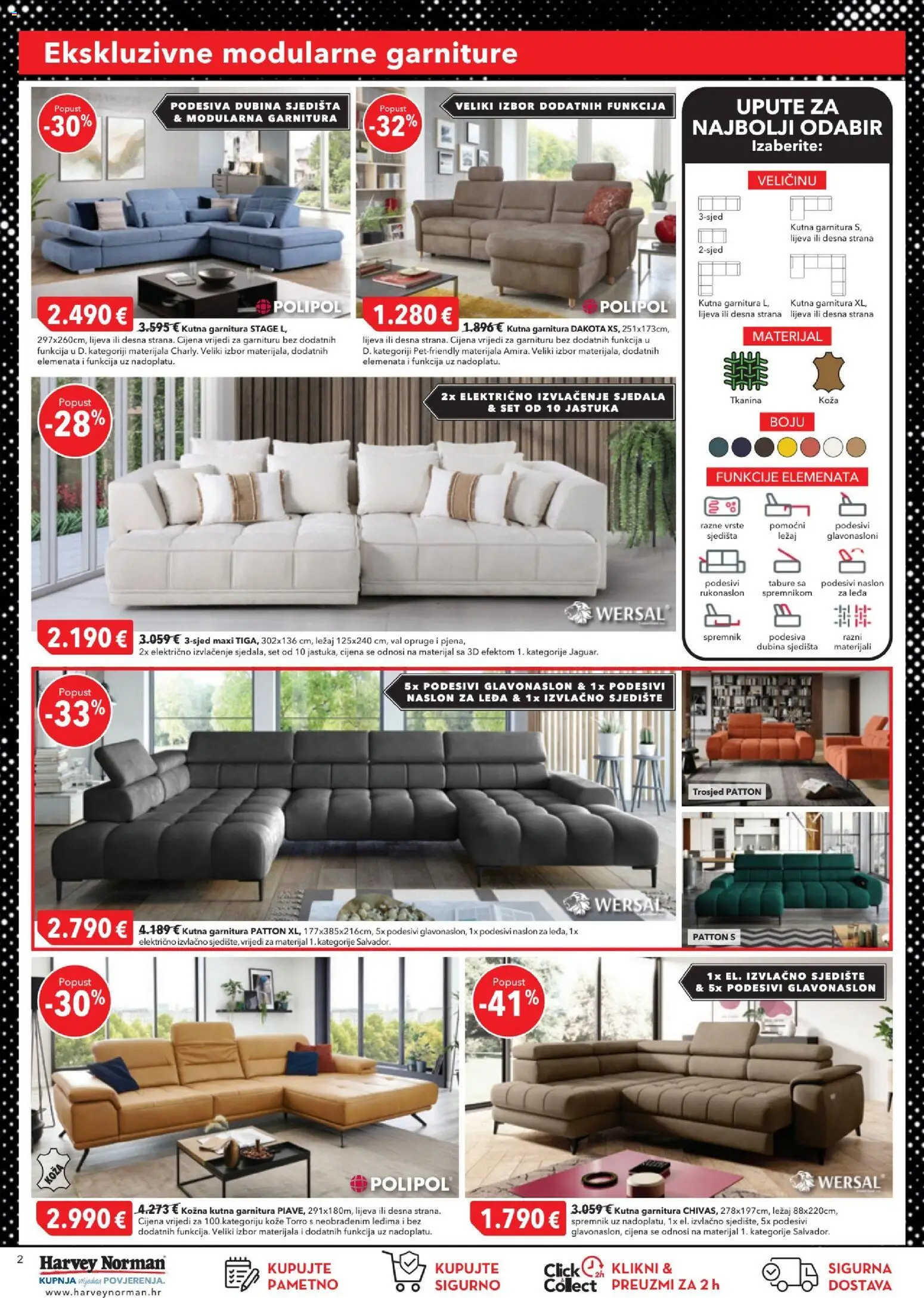 Harvey Norman katalog | vrijedi od 13.11.2025 | Stranica: 2 | Proizvodi: Trosjed, Tabure, Kutna garnitura