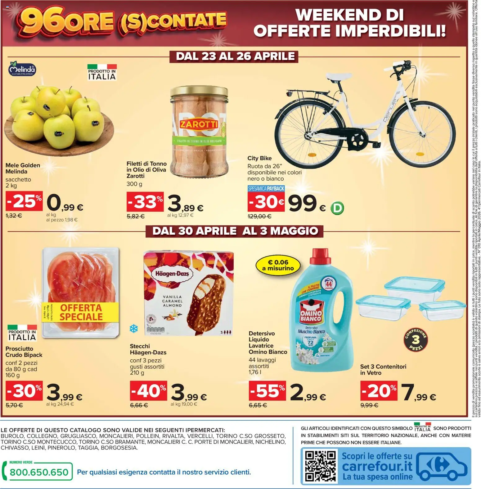 Volantino Carrefour del 21.04.2026 | Pagina: 34 | Prodotti: Mele, Prosciutto, Lavatrice, Tonno
