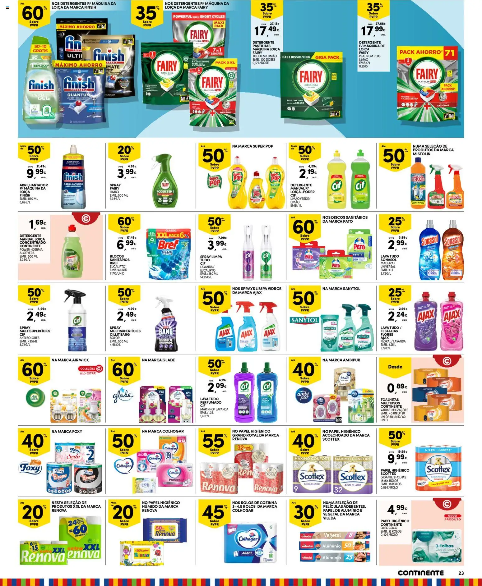 Continente - Madeira │ válido de 13.01.2026 | Página: 23 | Produtos: Papel higiénico, Abrilhantador, Papel de alumínio, Limpa vidros