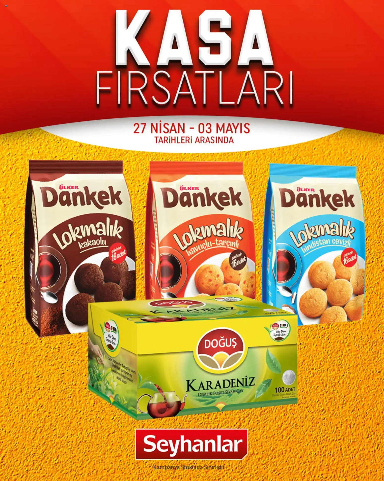 Seyhanlar Market - Katalog Kasa Fırsatları - 27.04.2026 tarihinden itibaren geçerlidir | Sayfa: 1 | Ürünler: Çay, Kasa, Demlik