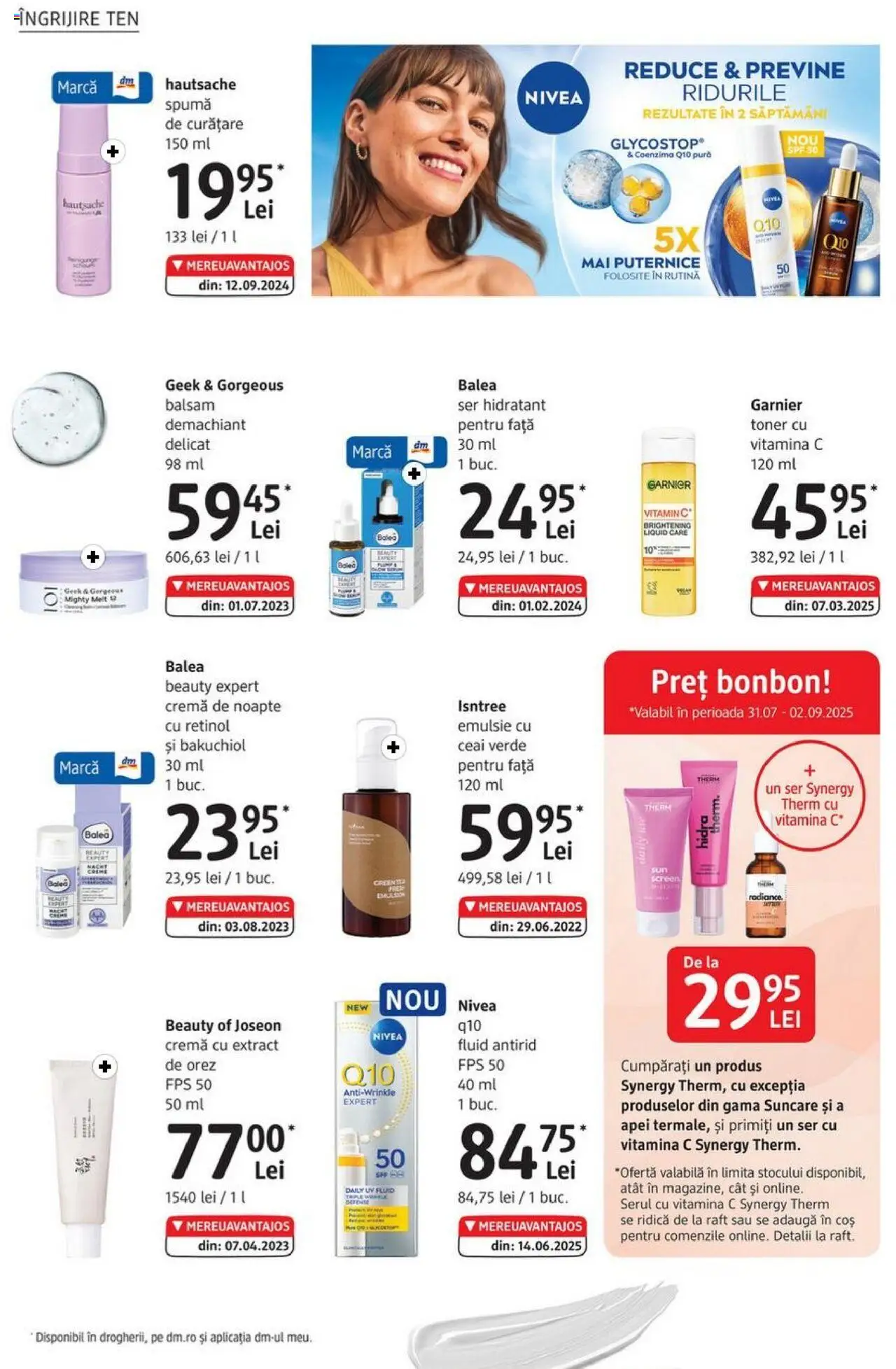 Catalog DM drogeriemarkt – valabil de la 31.07.2025 | Pagină: 14 | Produse: Serum, Demachiant, Toner, Cremă