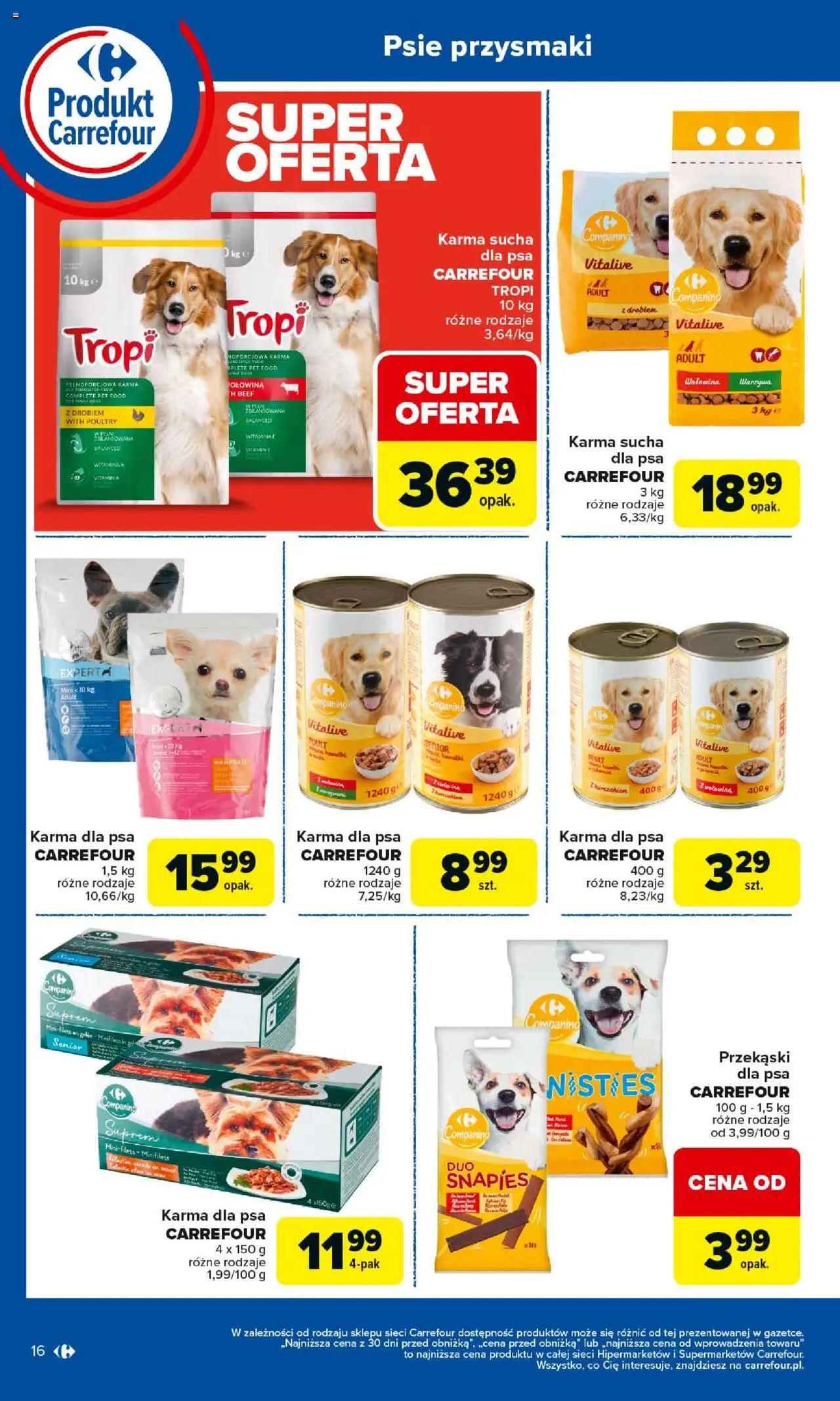 Carrefour Gazetka - Produkt Carrefour od 25.08.2025 | Strona: 16 | Produkty: Karma dla psa, Warzywa