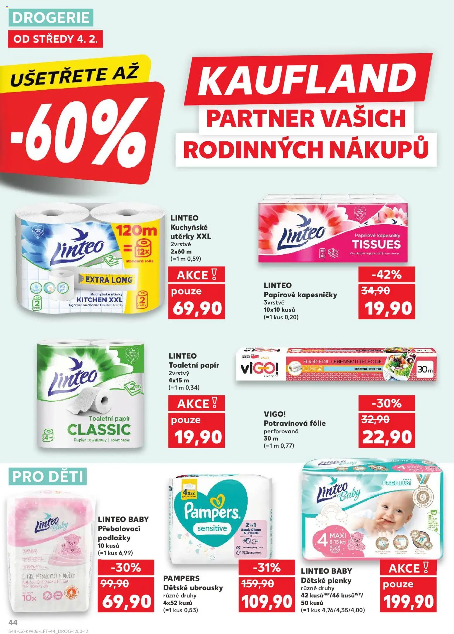 Kaufland leták - Ostrava od 04.02.2026 | Strana: 44 | Produkty: Kuchyňské utěrky, Utěrky, Ubrousky, Drogerie