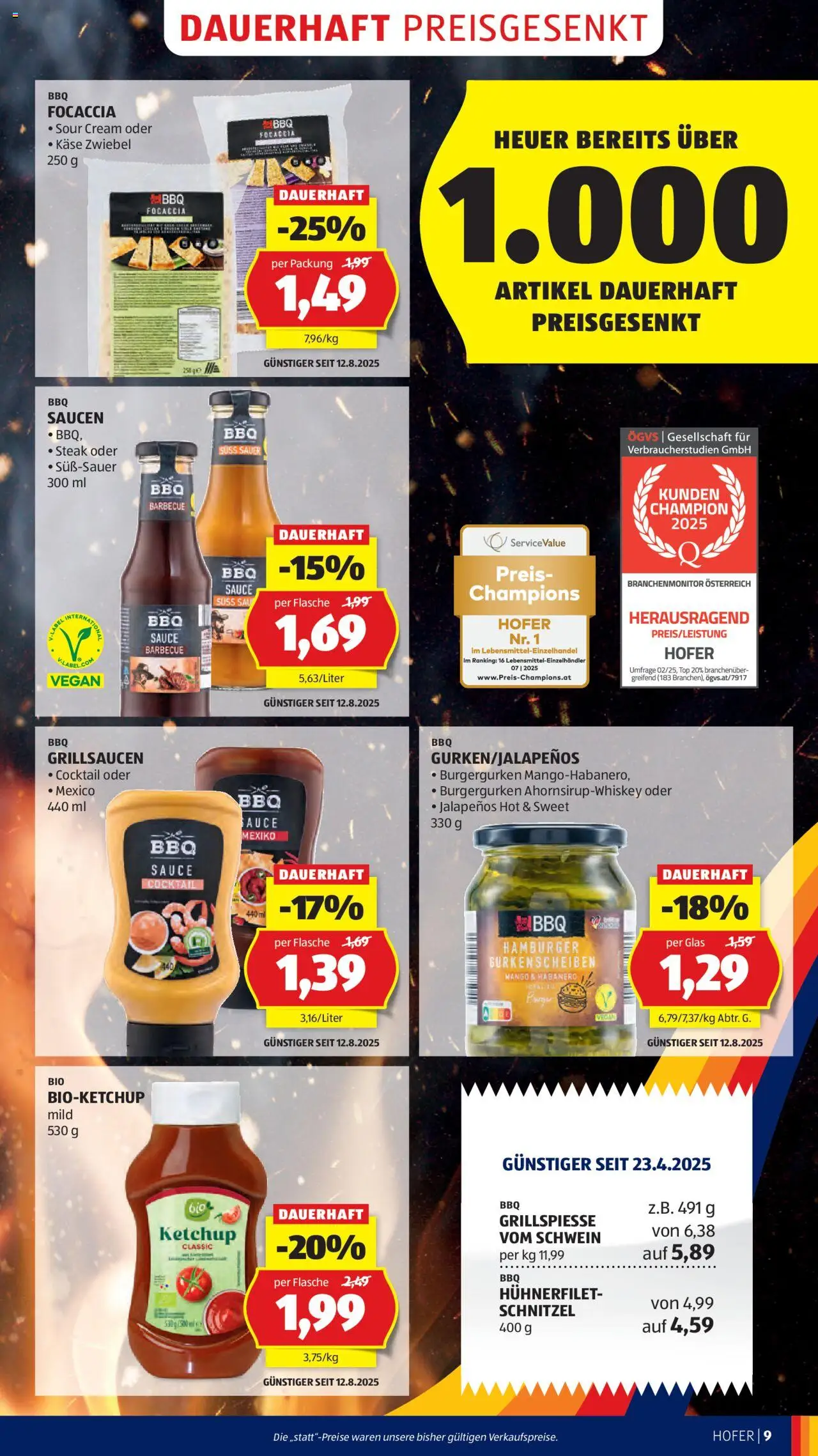 Hofer AT akciós ujság - amely érvényes a következő dátumtól: 14.08.2025 | Oldal: 11 | Termékek: Jalapenos, Hamburger, Ketchup, Vegán