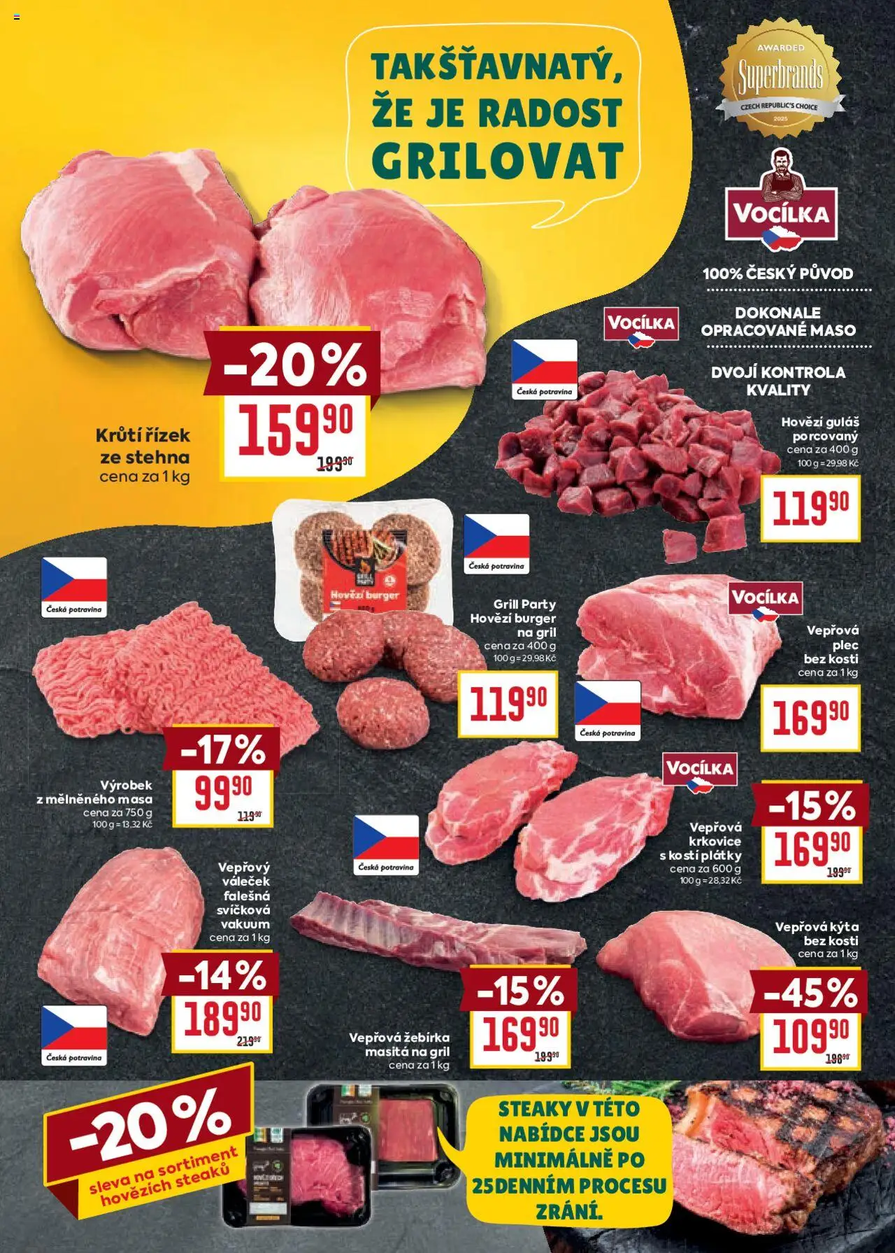 Billa Velký leták od 06.08.2025 | Strana: 6 | Produkty: Hovězí burger, Maso, Guláš, Váleček