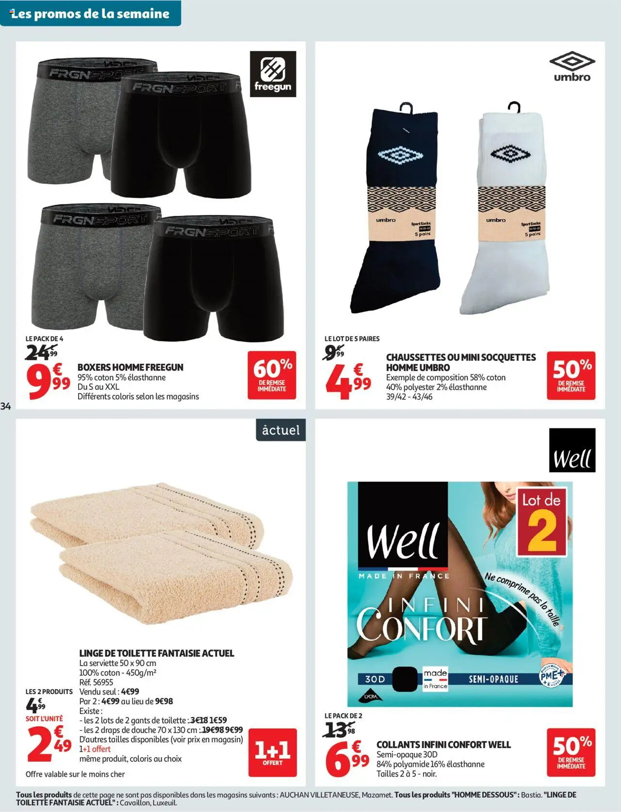 {H1} | Page: 34 | Produits: Collants, Coton, Douche, Gants
