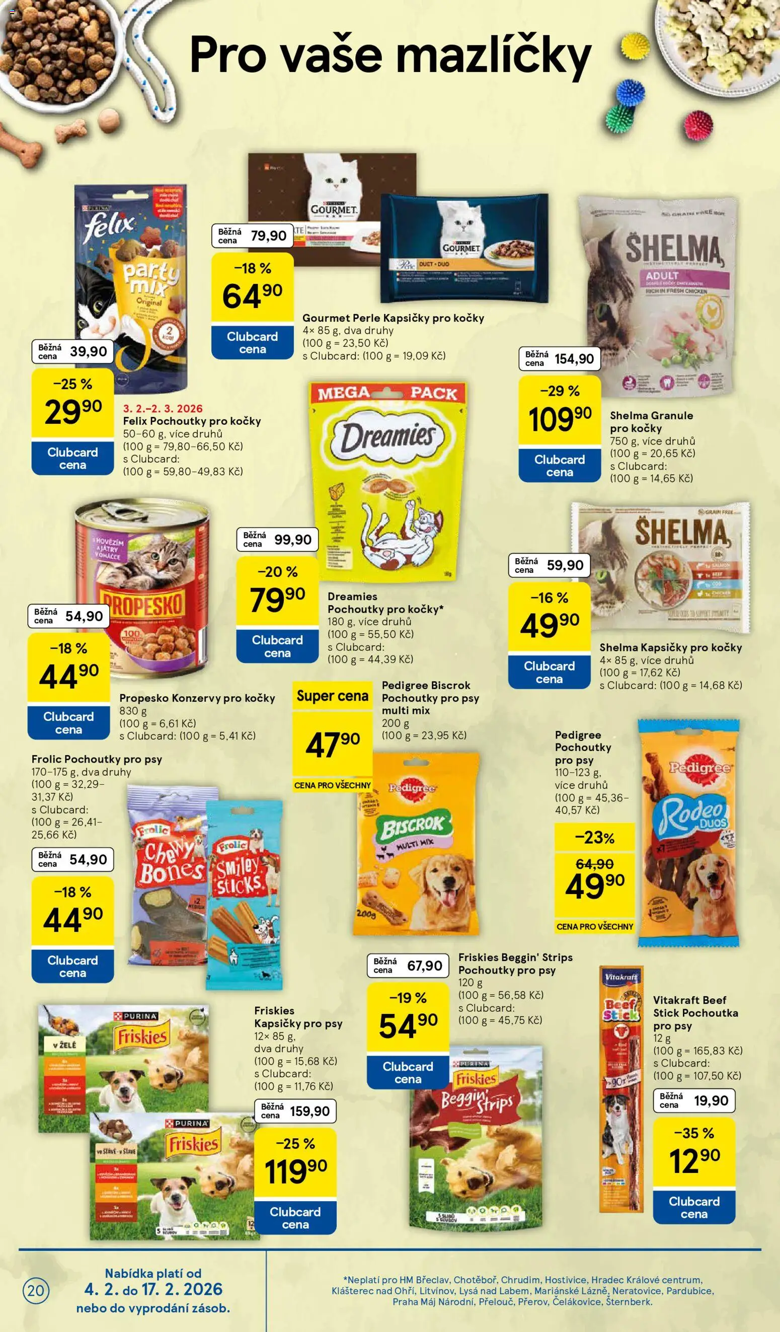 Tesco leták - Hypermarket od 04.02.2026 | Strana: 20 | Produkty: Gourmet, Propesko, Granule, Pedigree