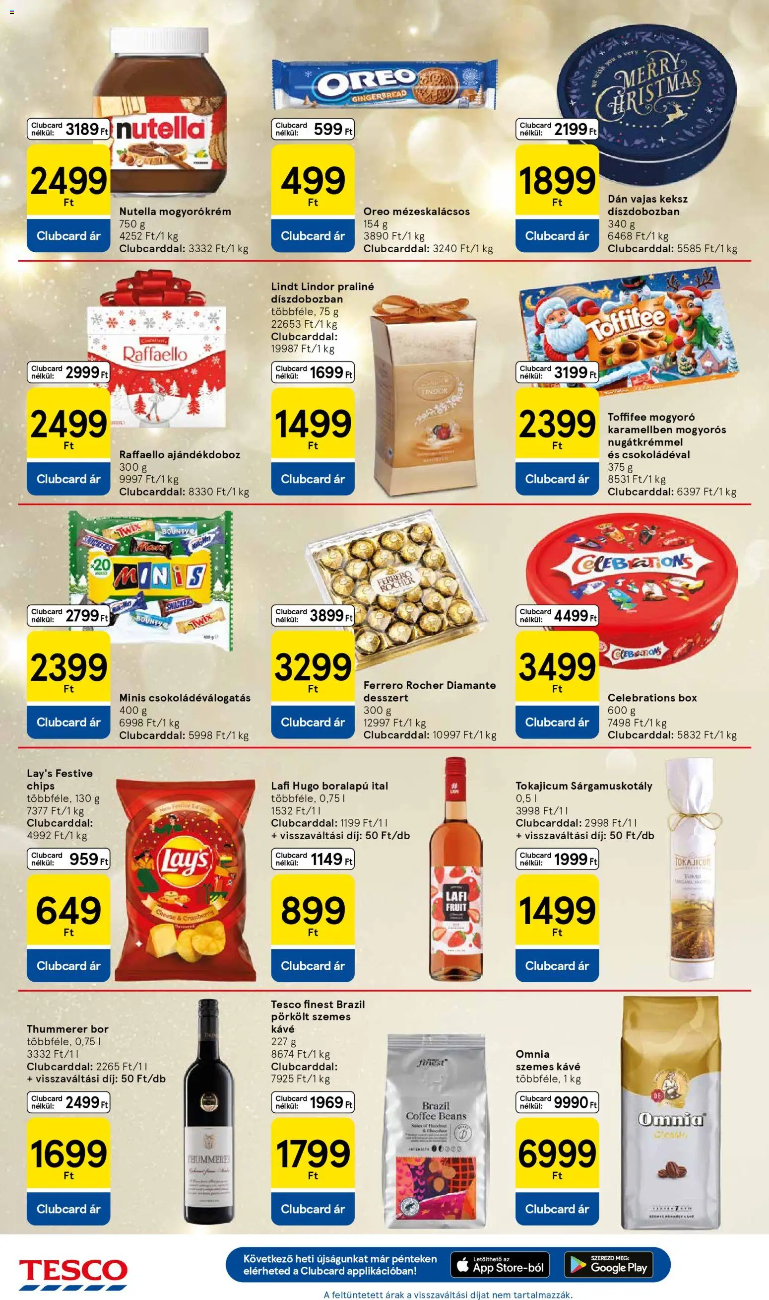 Tesco akciós ujság - amely érvényes a következő dátumtól: 04.12.2025 | Oldal: 6 | Termékek: Raffaello, Mogyoró, Ferrero rocher, Keksz