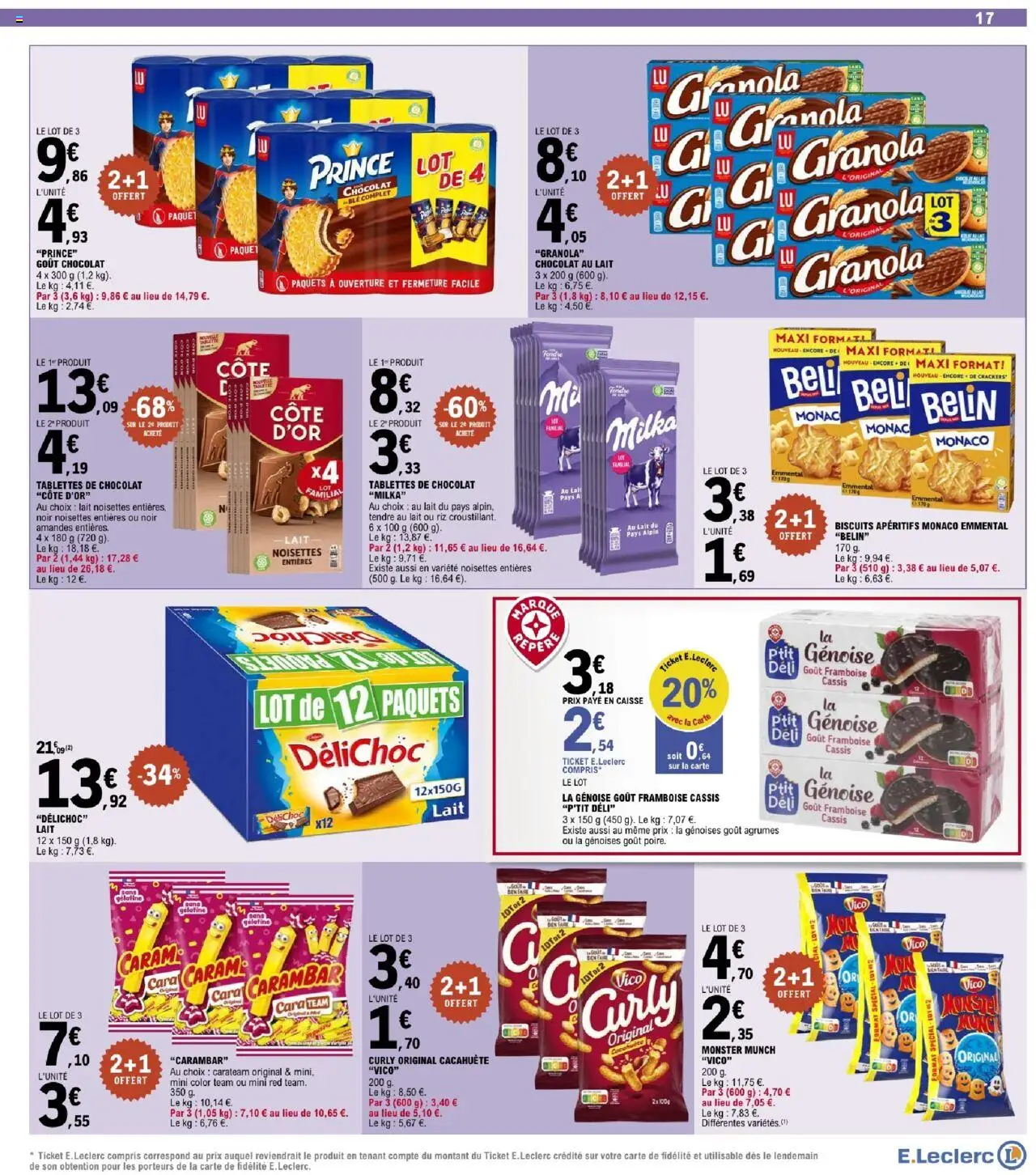  | Page: 17 | Produits: Cassis, Tablettes de chocolat, Noisettes, Lait