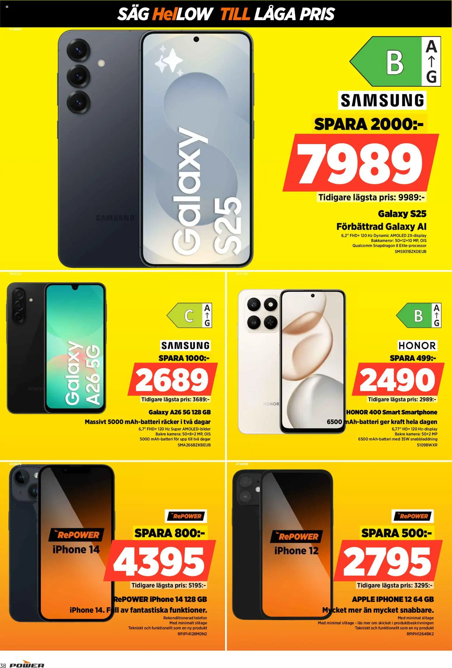 Power reklamblad aktuell från 02.08.2026 | Sida: 38 | Produkter: Såg, Äpple, Telefon, Smartphone